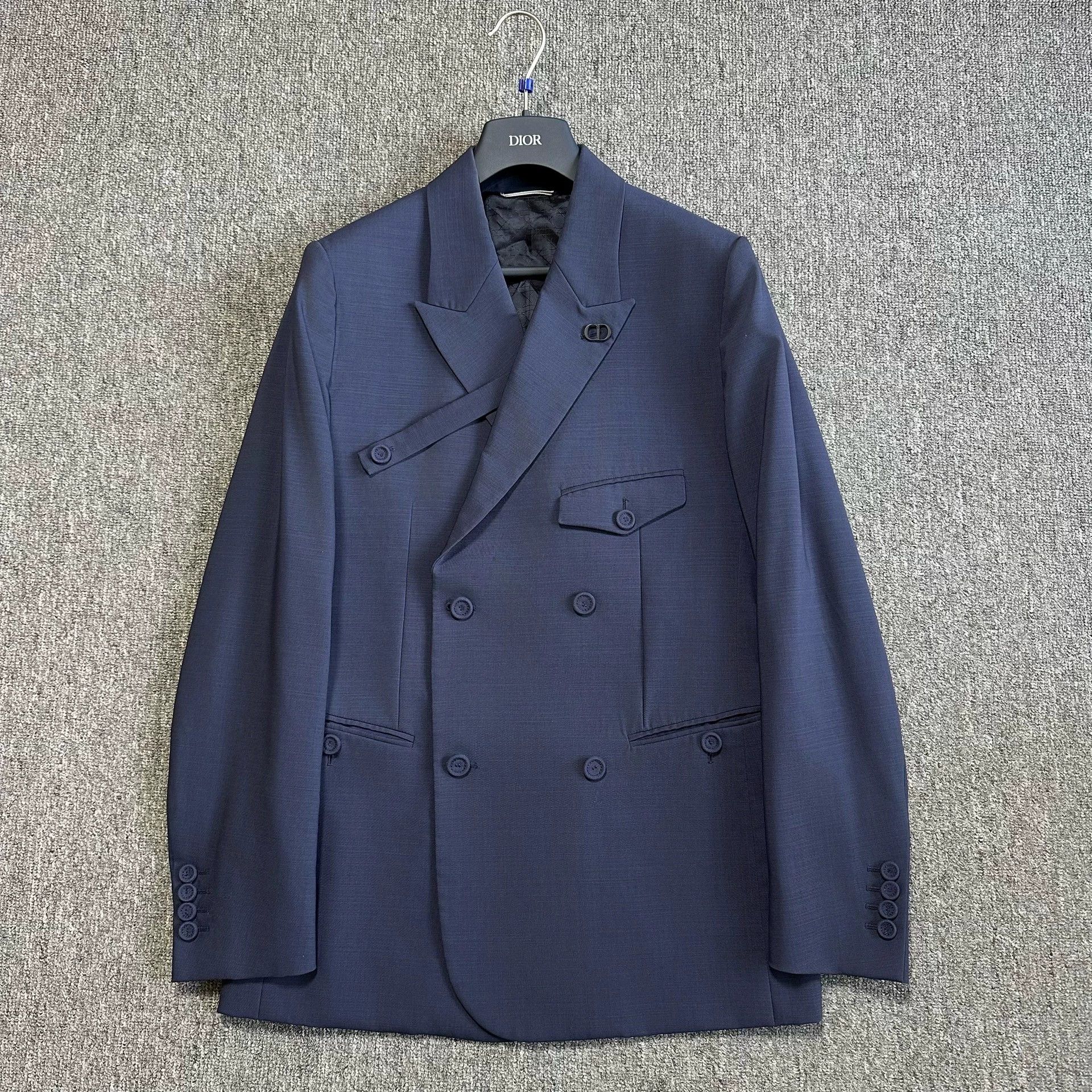 Dior navy blue double-breasted suit jacket Size US M / EU 48-50 / 2 - 1 Thumbnail