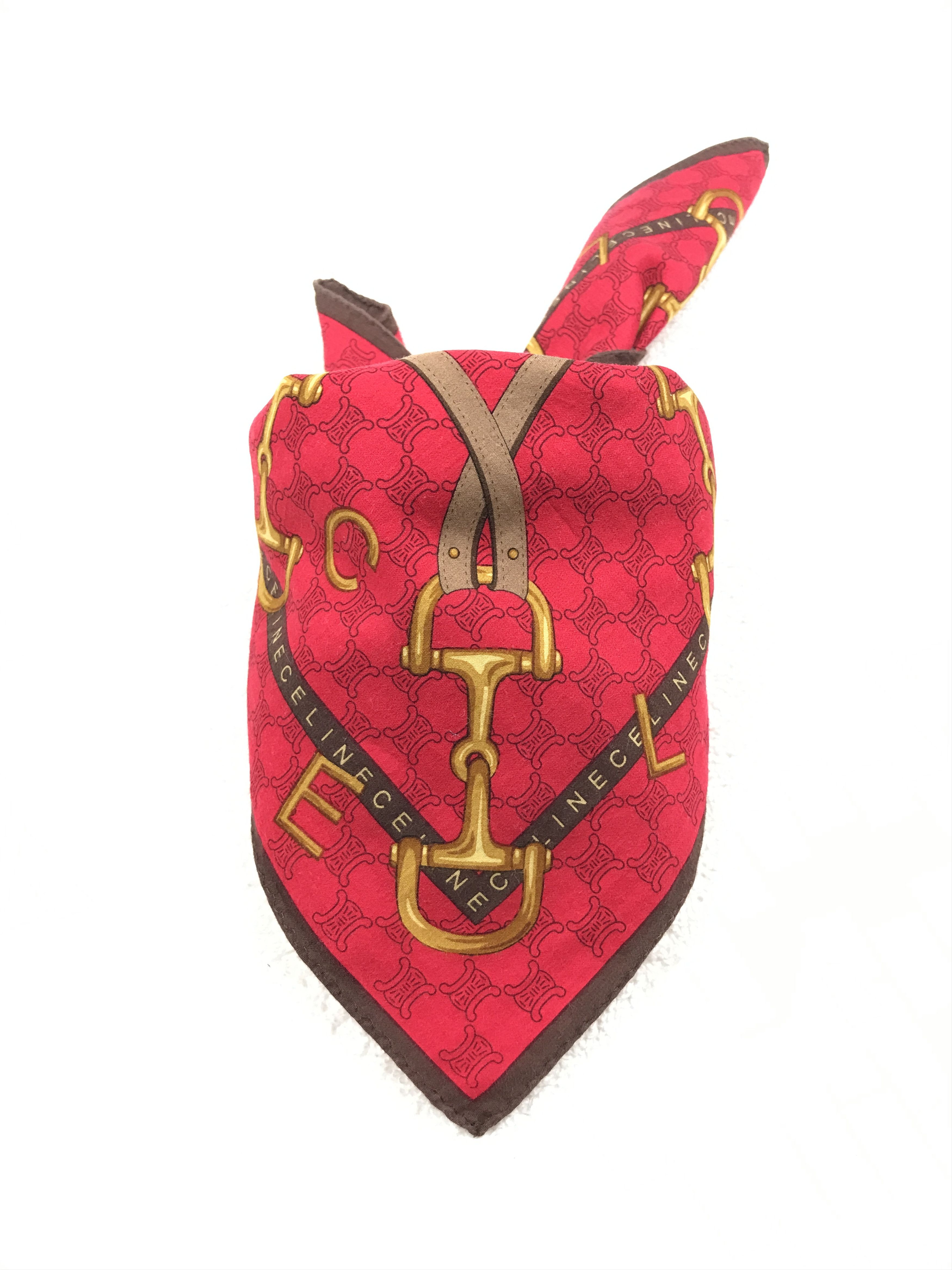 Celine × Vintage Vintage Celine Monogram Bandana Neckerchief Handkerchief Size ONE SIZE - 3 Thumbnail