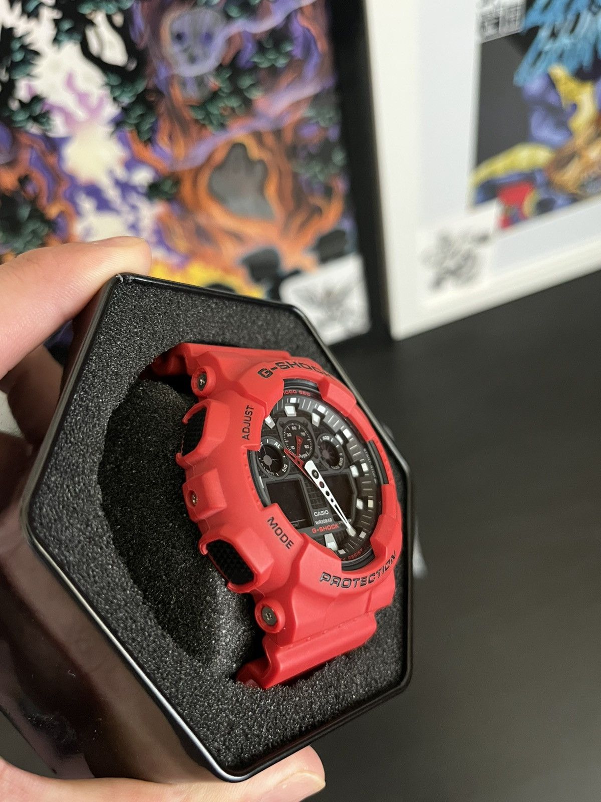 Casio × G Shock Casio G-Shock Mens Red Strap Watch Ga100b-4a Size ONE SIZE - 4 Thumbnail
