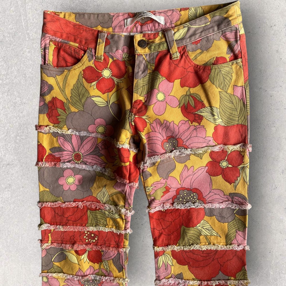 Comme des Garcons SS02 Floral Hagi Flare Jeans Size 30" / US 8 / IT 44 - 3 Thumbnail