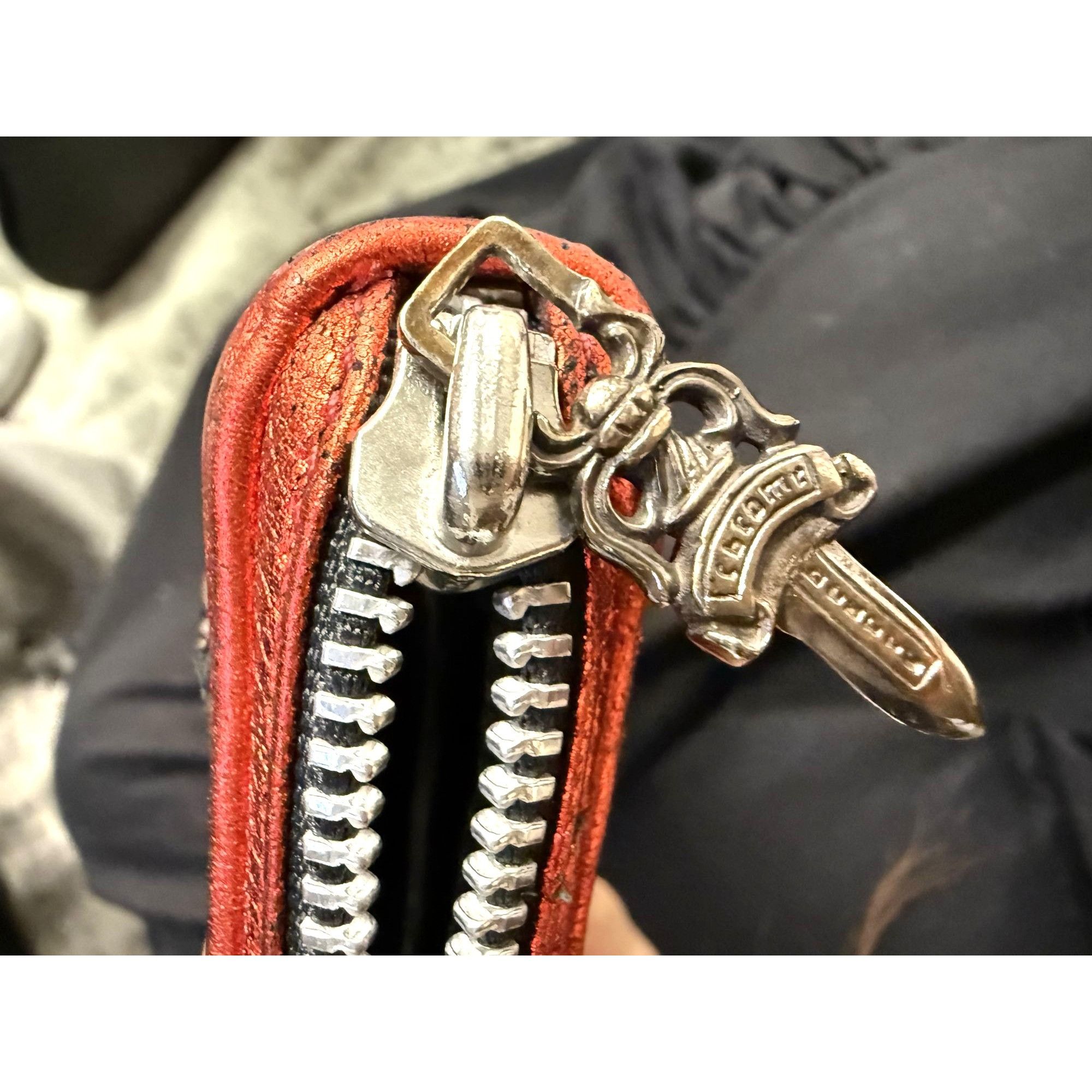 Chrome Hearts Chrome Hearts Red Metallic Leather Zipper Wallet With Cross Size ONE SIZE - 5 Thumbnail