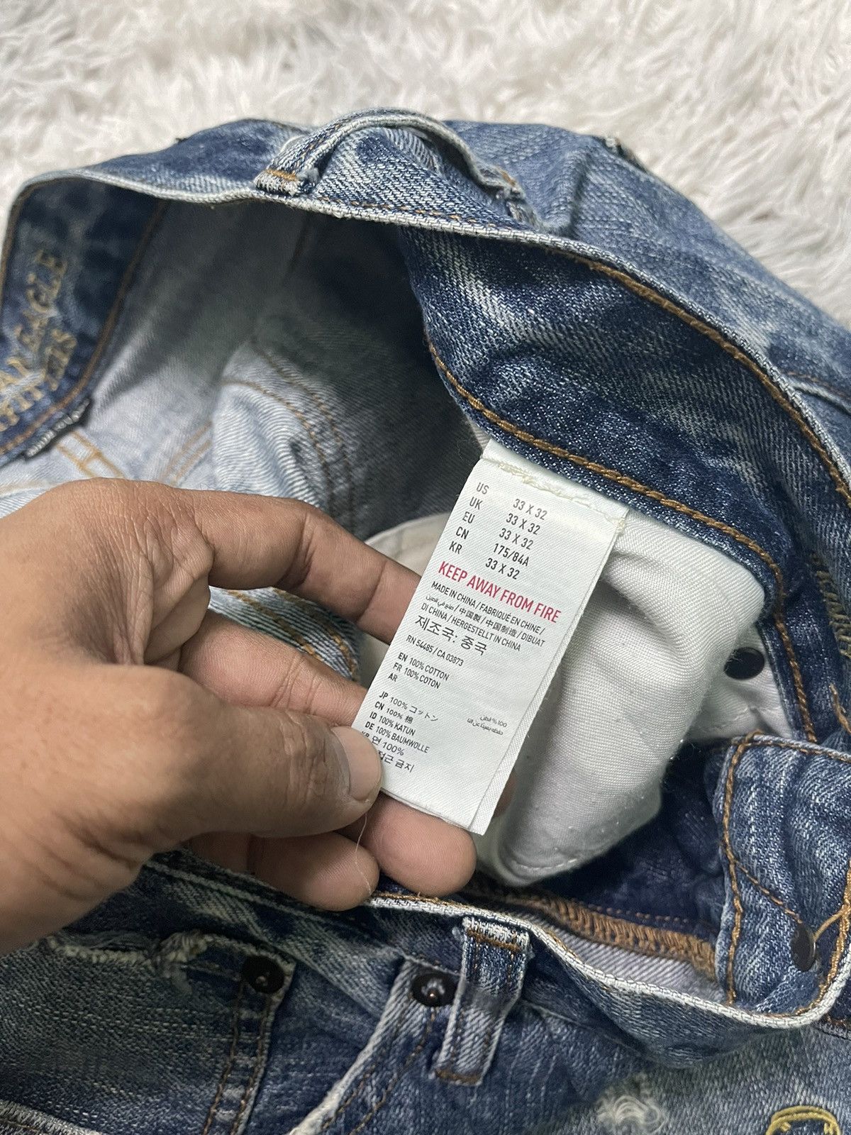 American Eagle Outfitters 2000s AMERICAN EAGLES OUTFITTER RARE DISTRESSED DENIM Size US 33 - 10 Thumbnail