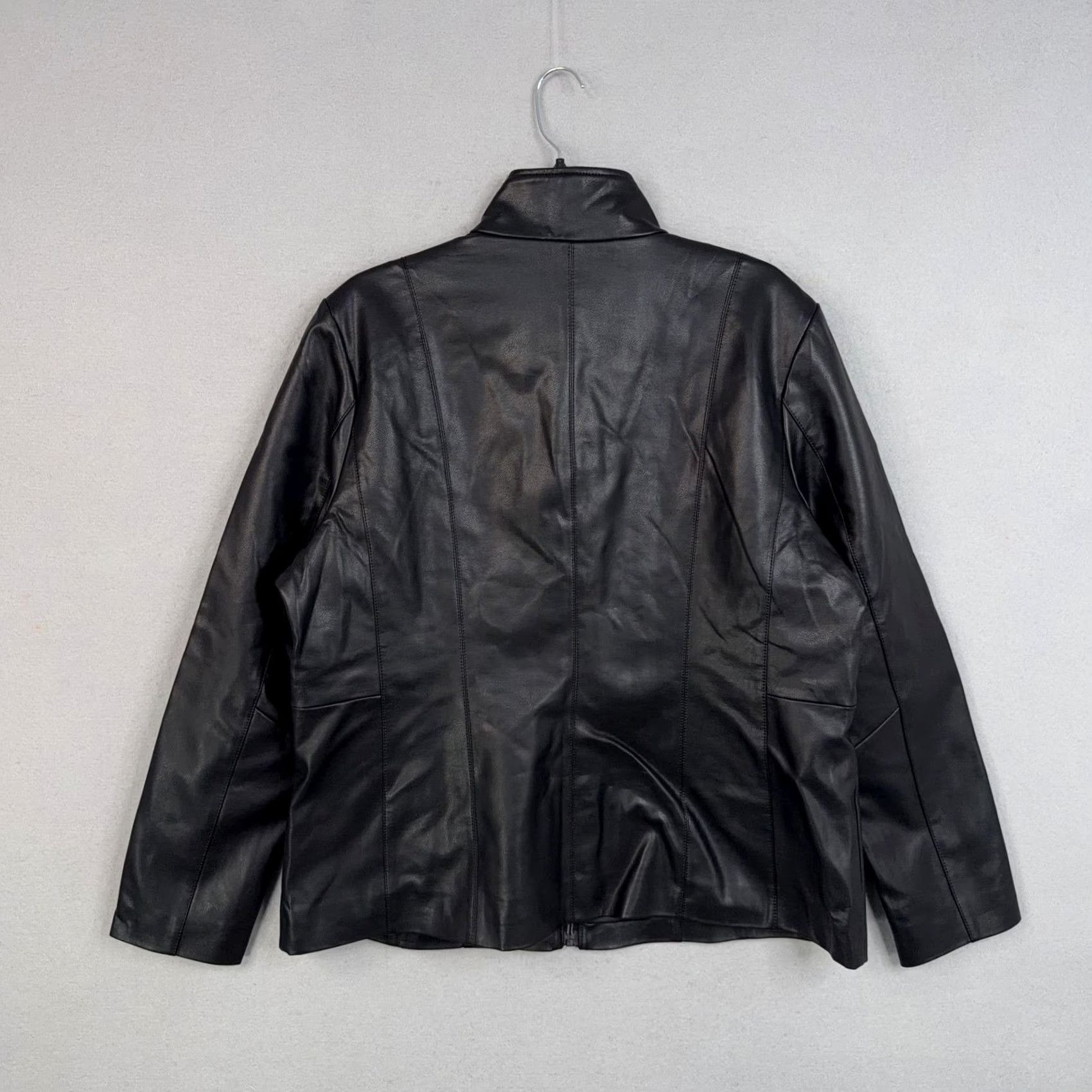 Kenneth Cole Kenneth Cole Jacket Womens XL Black Faux Leather Full Zip Mid Length Classic Size XL / US 12-14 / IT 48-50 - 4 Thumbnail