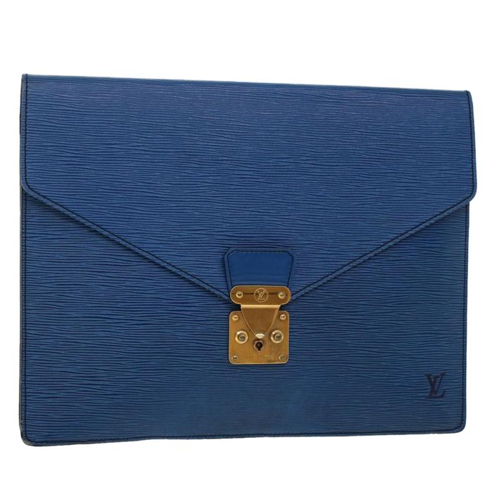 Louis Vuitton LOUIS VUITTON Epi Porte Documents Senatur Briefcase Blue LV Auth 47038 Grailed