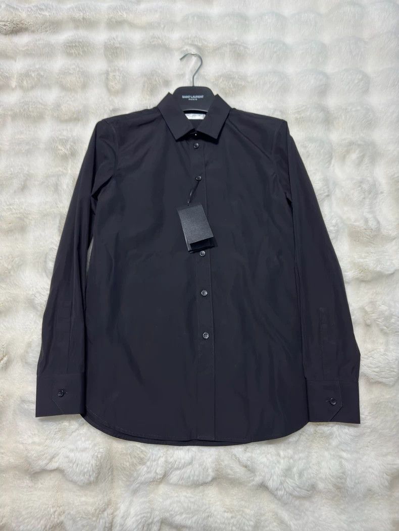 saint laurentSolid black shirt 2503-Nextarrow