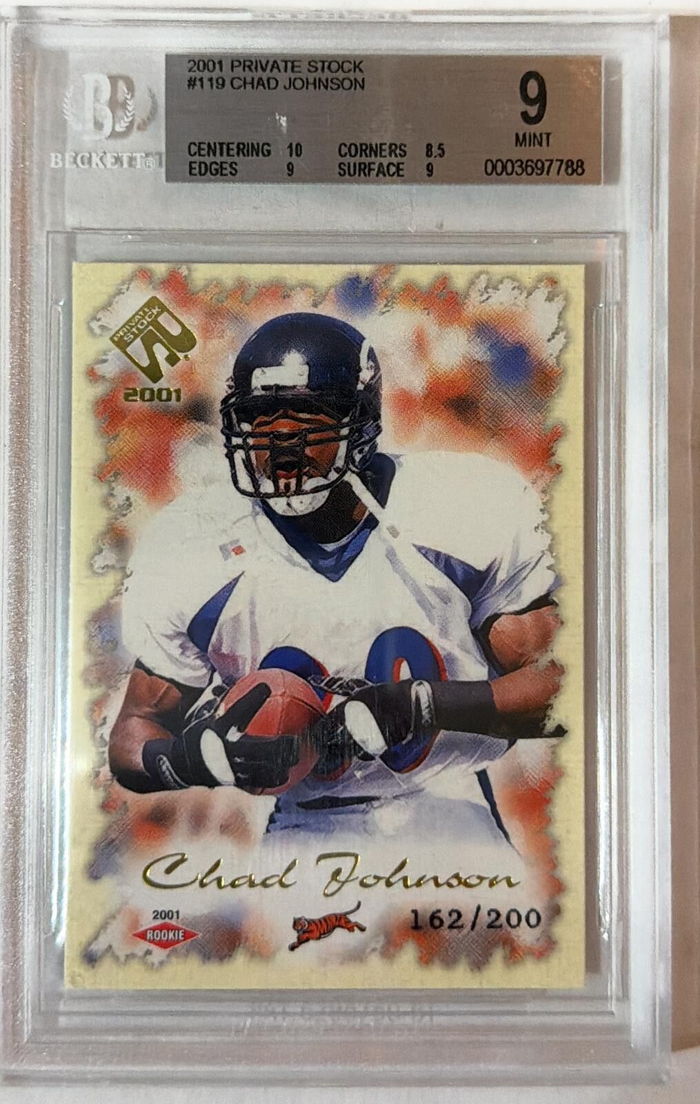 Other 2001 Private Stock #119 Chad Johnson Rookie 162/200 BGS 9 Size ONE SIZE - 4 Thumbnail