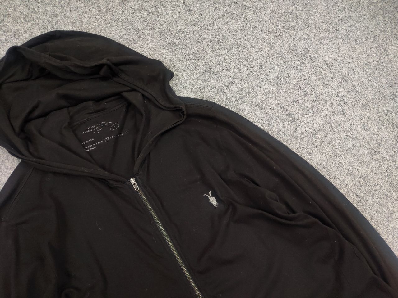 Allsaints Allsaints Spitalfields Vintage Bone L/S Zip up Black Hoodie Size US S / EU 44-46 / 1 - 7 Thumbnail