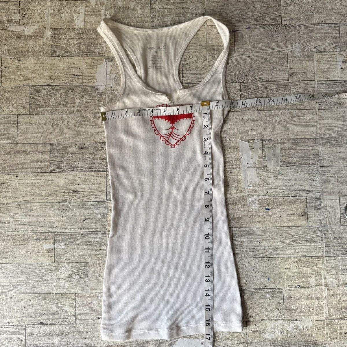Vintage Retro, Ribbed, Racerback Heart Graphic Tank Top Size S / US 4 / IT 40 - 10 Thumbnail