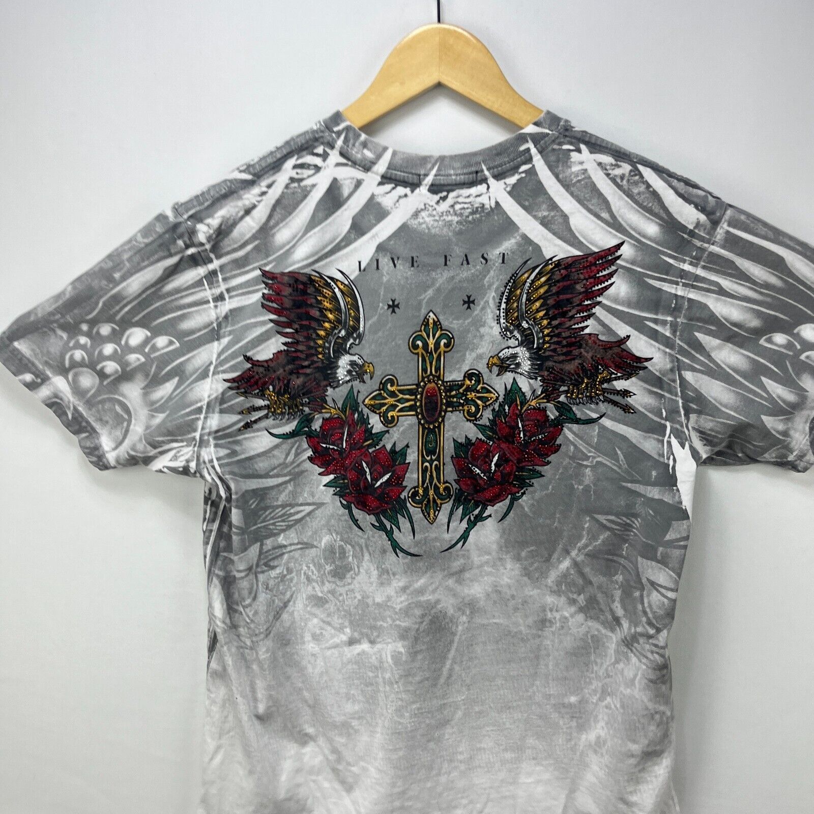 Affliction × Vintage Vintage Y2K Affliction Black Label Wings Eagle Jesse Medium Size US M / EU 48-50 / 2 - 6 Thumbnail