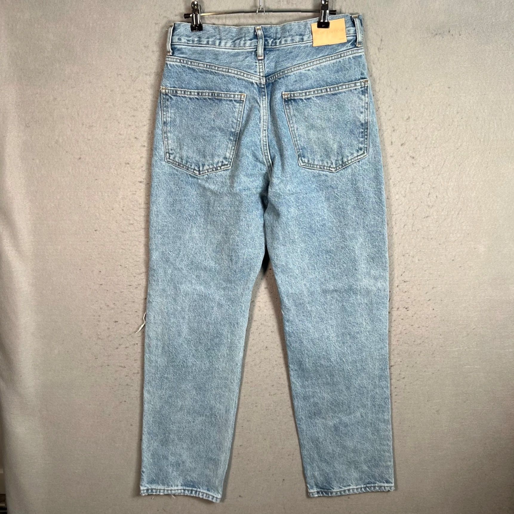 Mango Mango Womens Jeans Distressed Light Wash Denim High-Waisted Selina Size 6 Straight 5-Pocket Blue Size 28" / US 6 / IT 42 - 2 Thumbnail