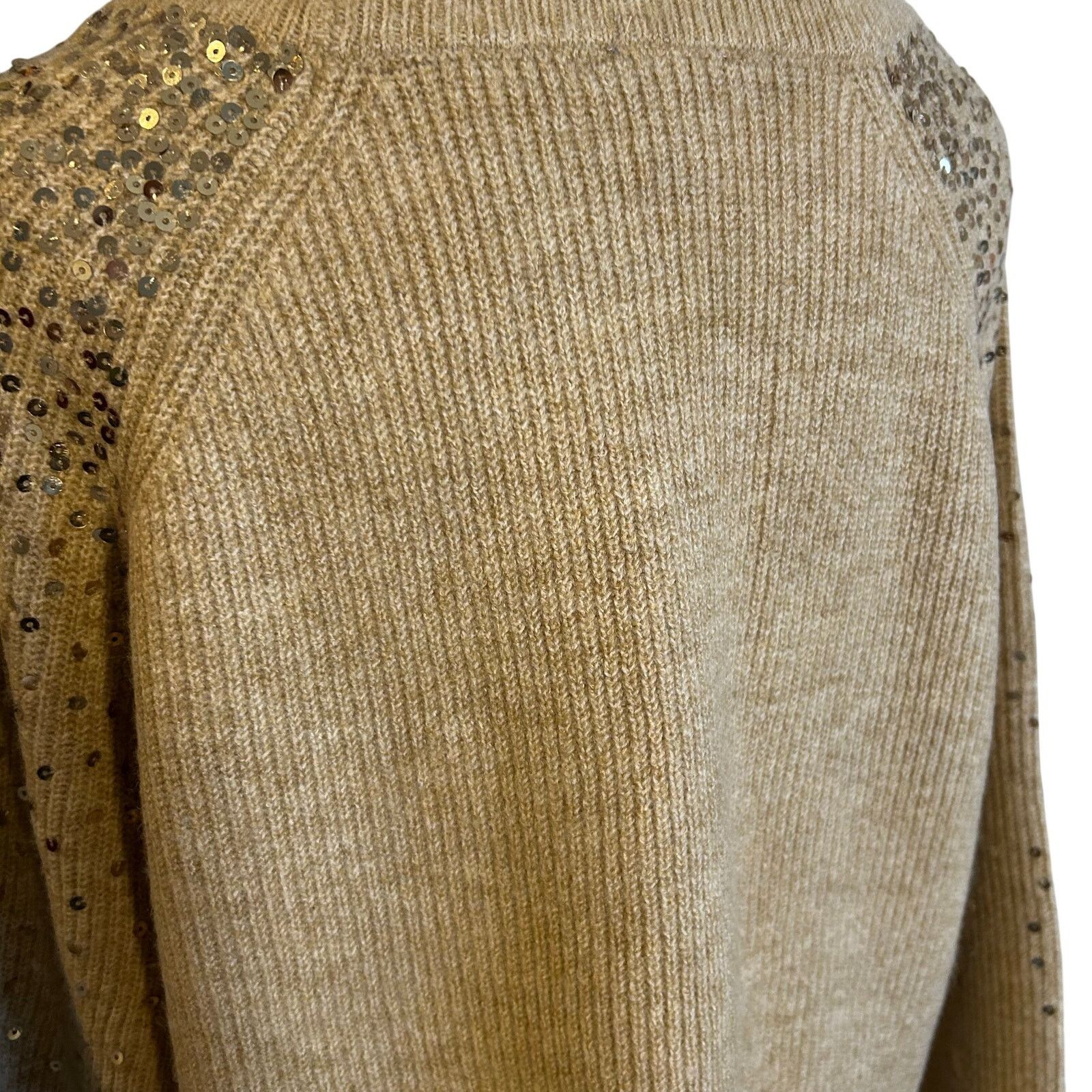 Vince Camuto Vince Camuto Sequin Raglan Pullover Sweater NWT Camel L Size L / US 10 / IT 46 - 6 Thumbnail