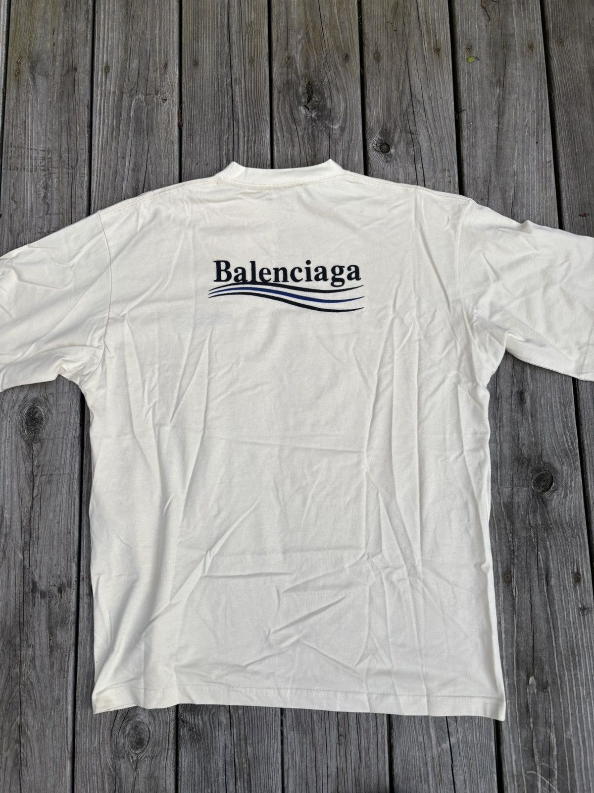 Balenciaga Campaign Embroidered Logo Tee Size US S / EU 44-46 / 1 - 2 Thumbnail