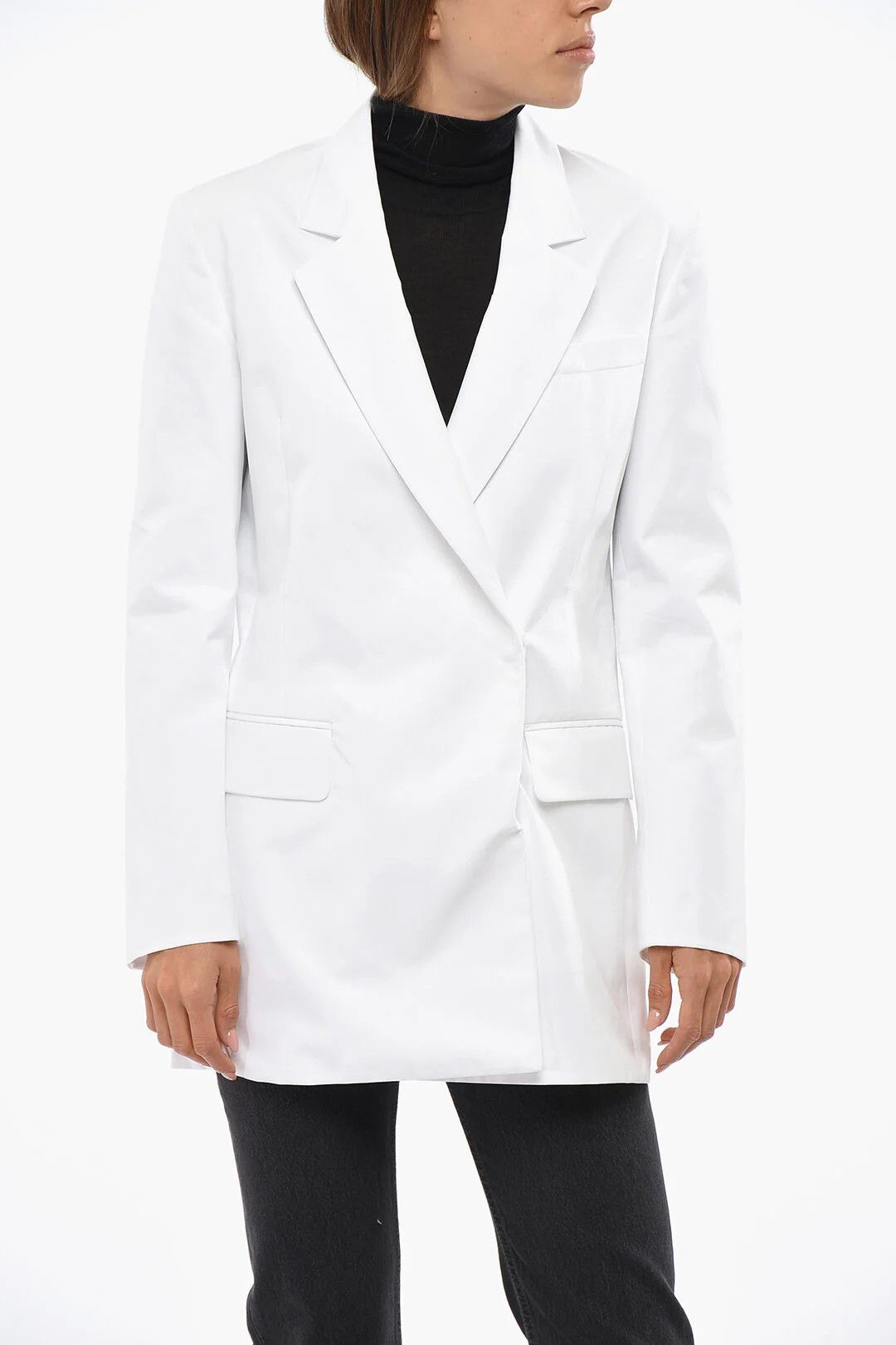 Valentino og1mm0426 Cotton Double-Breasted Blazer in White Size XS / US 0-2 / IT 36-38 - 1 Thumbnail