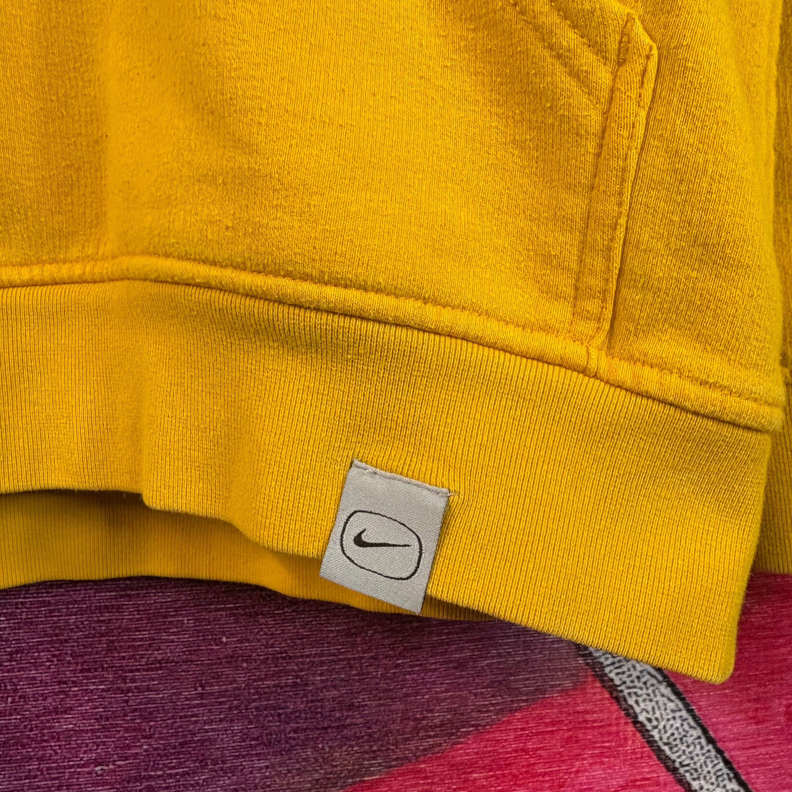 Nike Y2K Nike Yellow Spellout Logo Hoodie Size XL Size US XL / EU 56 / 4 - 7 Thumbnail