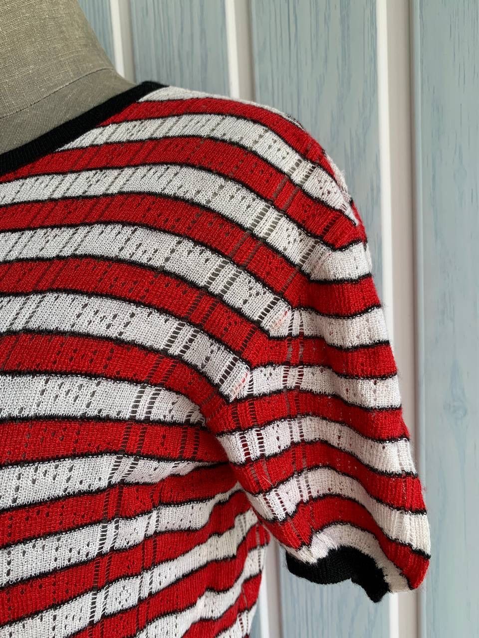 Miu Miu Miu Miu Multicolor Cashmere & Silk Knit Striped Mini Top Size S / US 4 / IT 40 - 20 Thumbnail