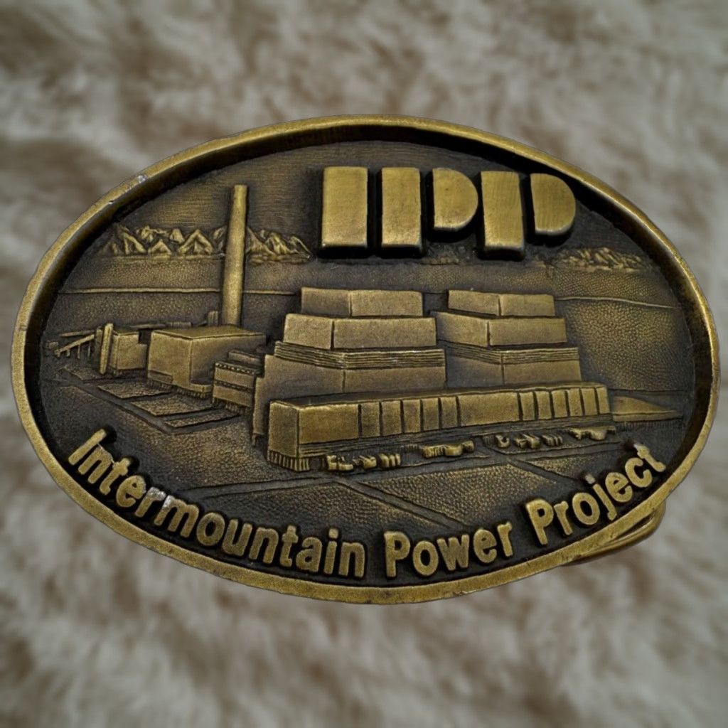 Vintage IPP Intermountain Power Project Brass Tone Oval Belt Buckle Mens Size ONE SIZE - 1 Thumbnail