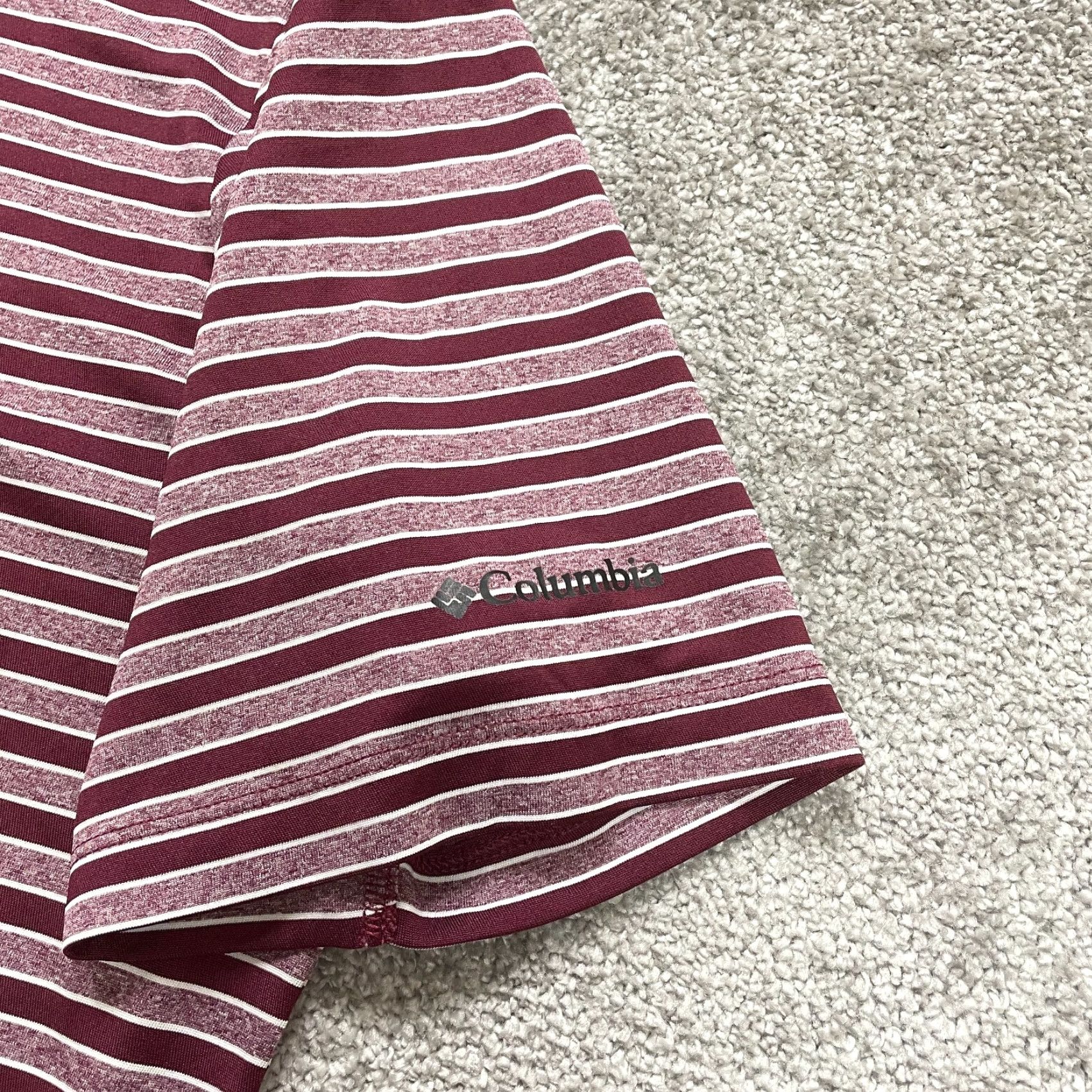 Vintage Columbia Golf Polo Shirt Mens XL Maroon Striped Short Sleeve Collared Active Top Size US XL / EU 56 / 4 - 4 Thumbnail