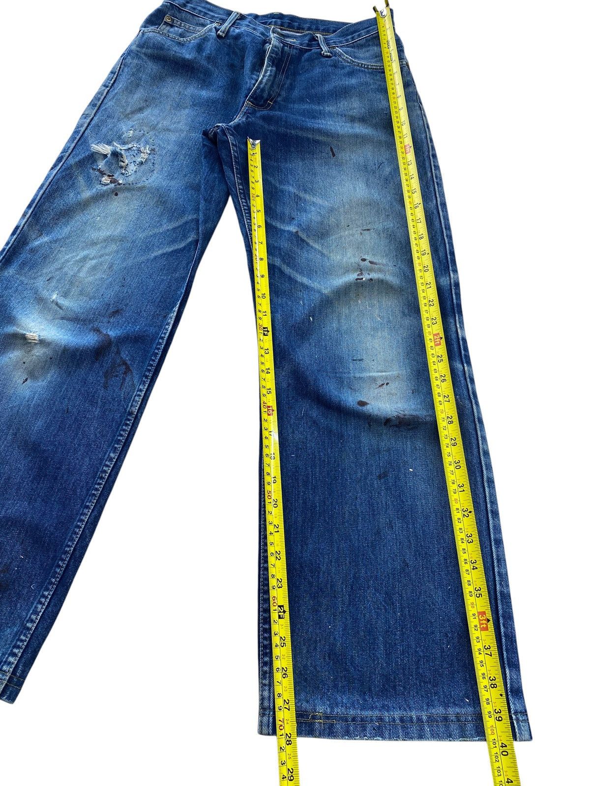 Eddie Bauer Eddie Bauer Faded Blue Wash Distressed Straight Leg Jeans Size US 30 / EU 46 - 8 Thumbnail