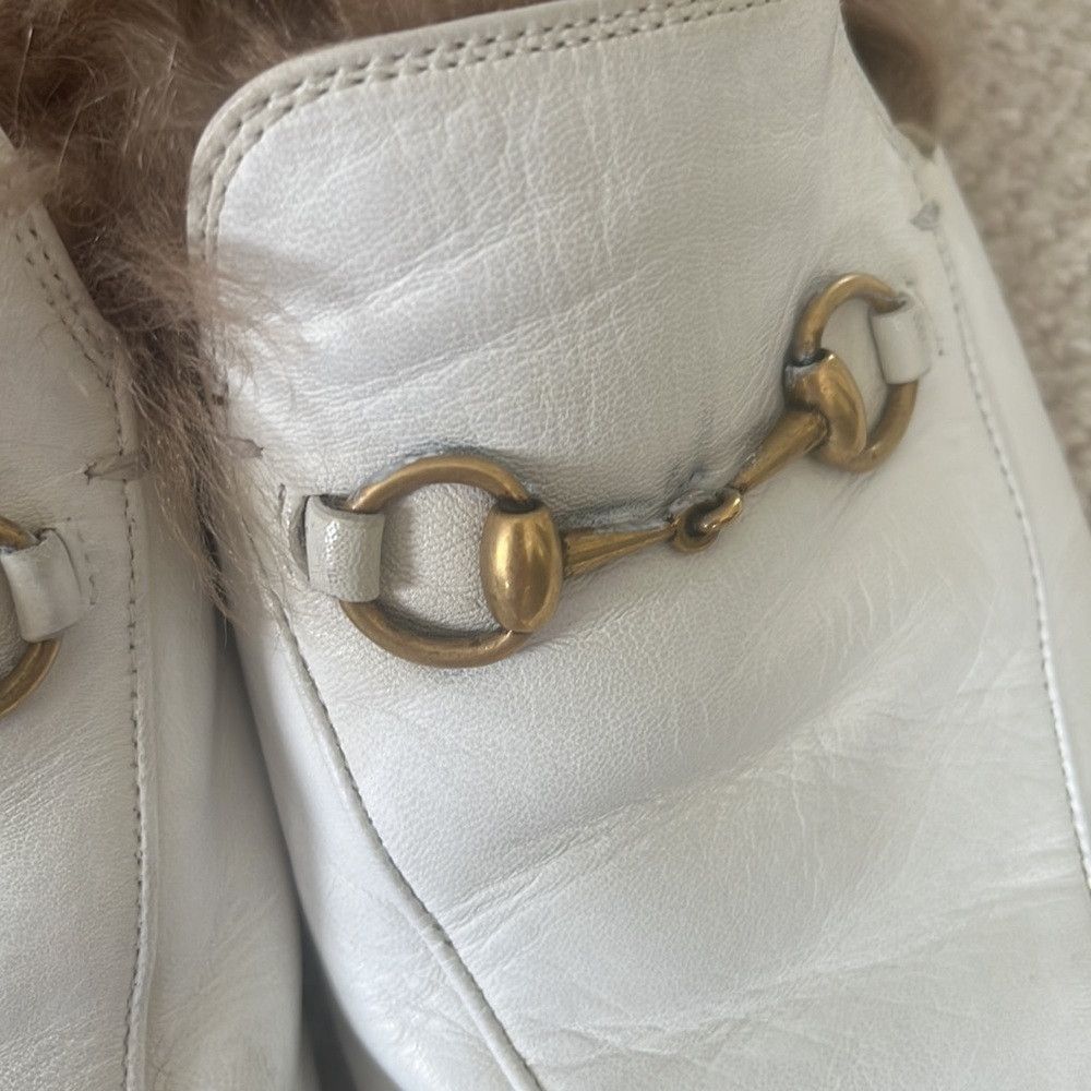 Gucci GUCCI WHITE FUR SLIDE LOAFER Size US 8.5 / IT 38.5 - 5 Thumbnail