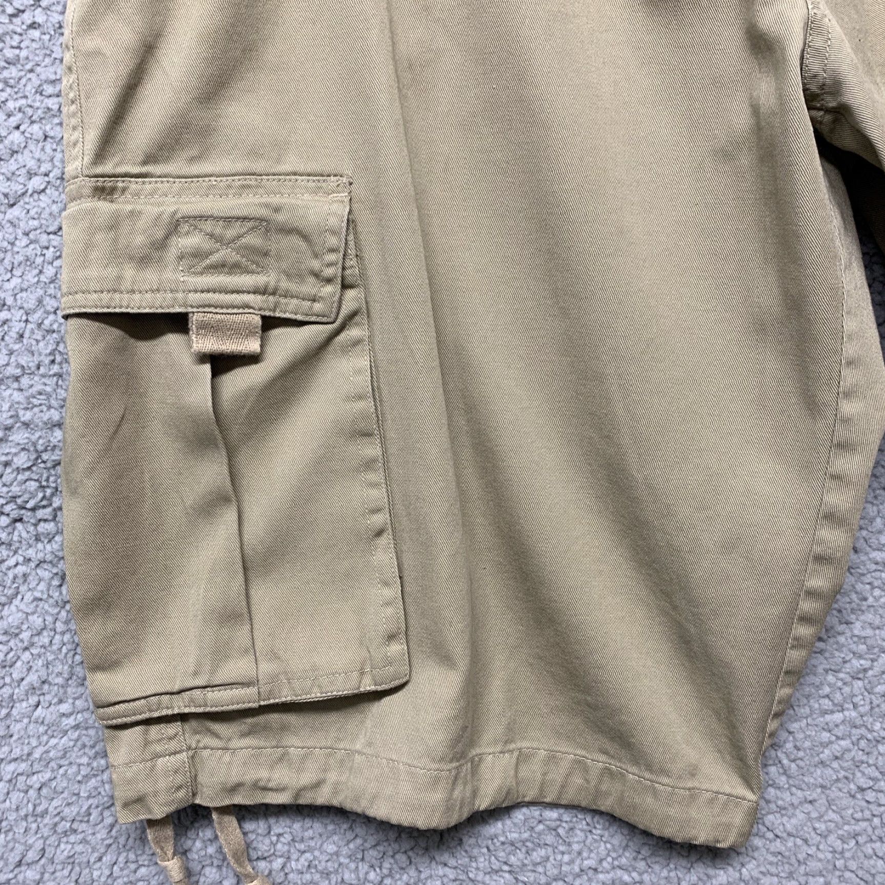 Denime Godbody Denim Cargo Mens Cargo Shorts Tan Size 36 Drawstring Legs Brown Cotton 5-Pocket Design Belt Loops Regular Size US 36 / EU 52 - 5 Thumbnail