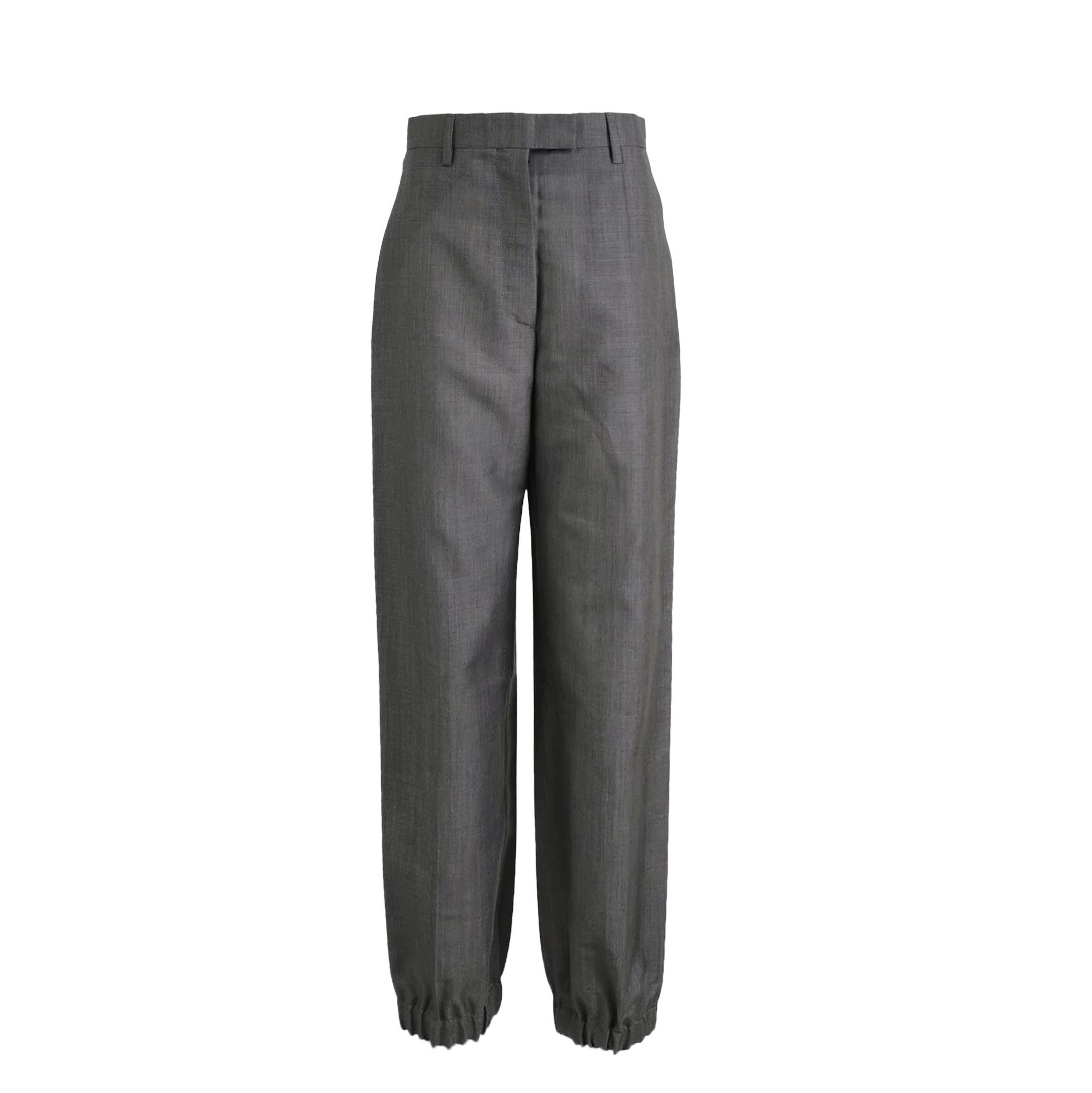 Prada Prada Gray Wool Blend Pants with Triangle Logo 0089 Size 38" / US 16 / IT 52 - 1 Thumbnail