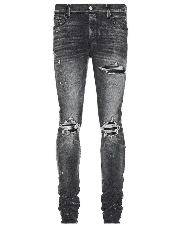 oc11z0425 Bandana Jacquard Thrasher Jeans in Storm Grey
