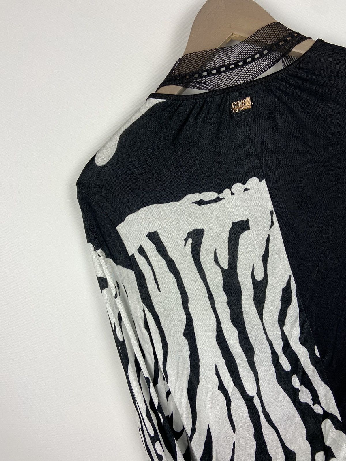 Cavalli Class × Designer Cavalli Class Black Womens Blouse Button Roberto Cavalli Size M / US 6-8 / IT 42-44 - 12 Thumbnail
