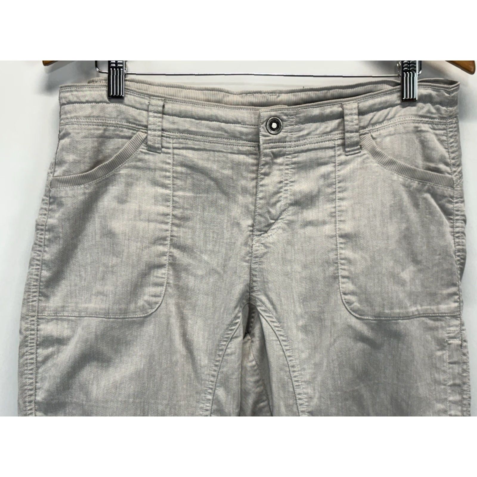 Vintage KUHL Cabo Pants 12P Short Women’s Lightweight Linen Blend Hiking Ash Grey Casual Size 34" / US 12 / IT 48 - 2 Thumbnail