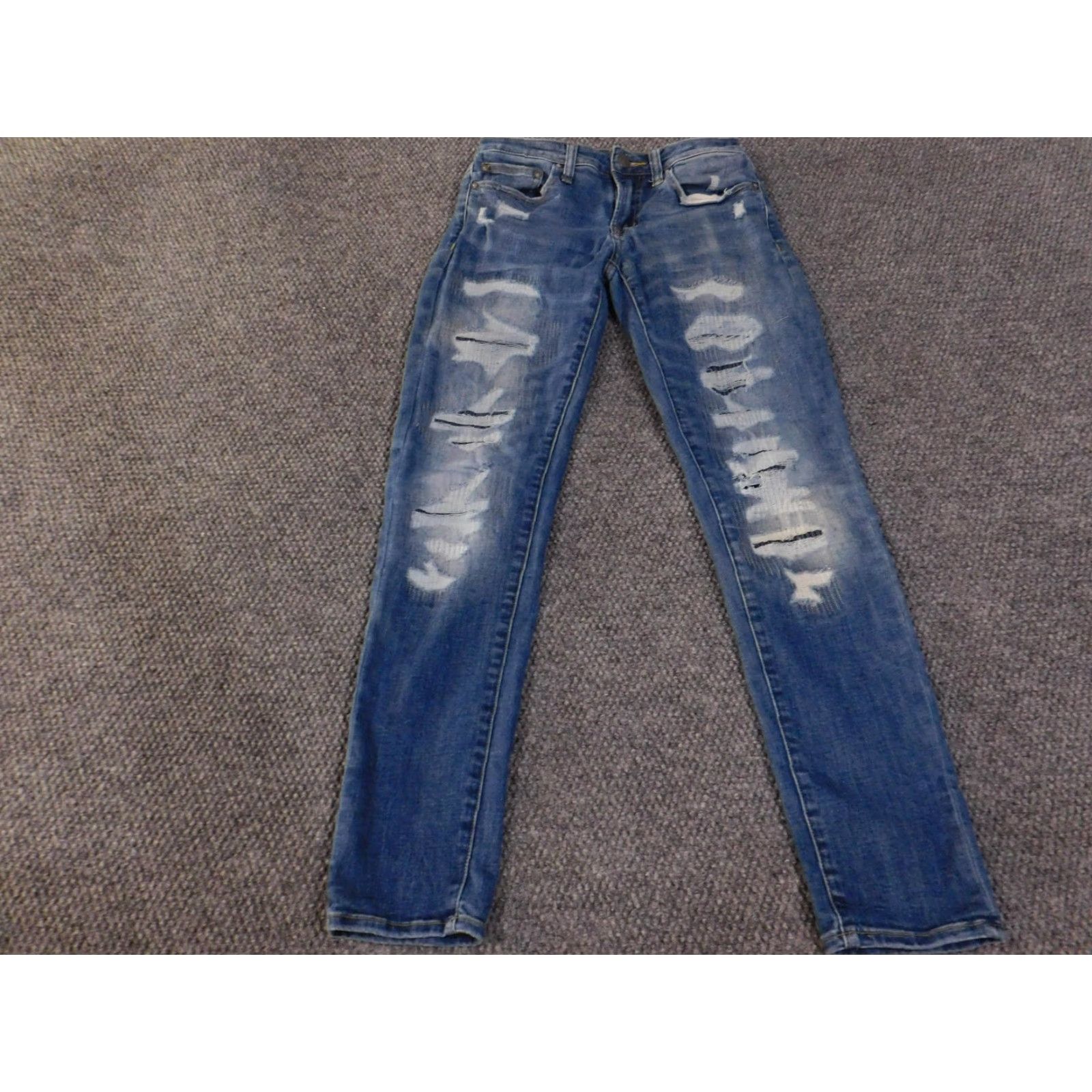 Vintage VINTAGE? No. American Eagle Jeans Mens 28x32 Blue Next Level Flex Skinny Distressed Stretch Shirt? Size US 28 / EU 44 - 2 Thumbnail