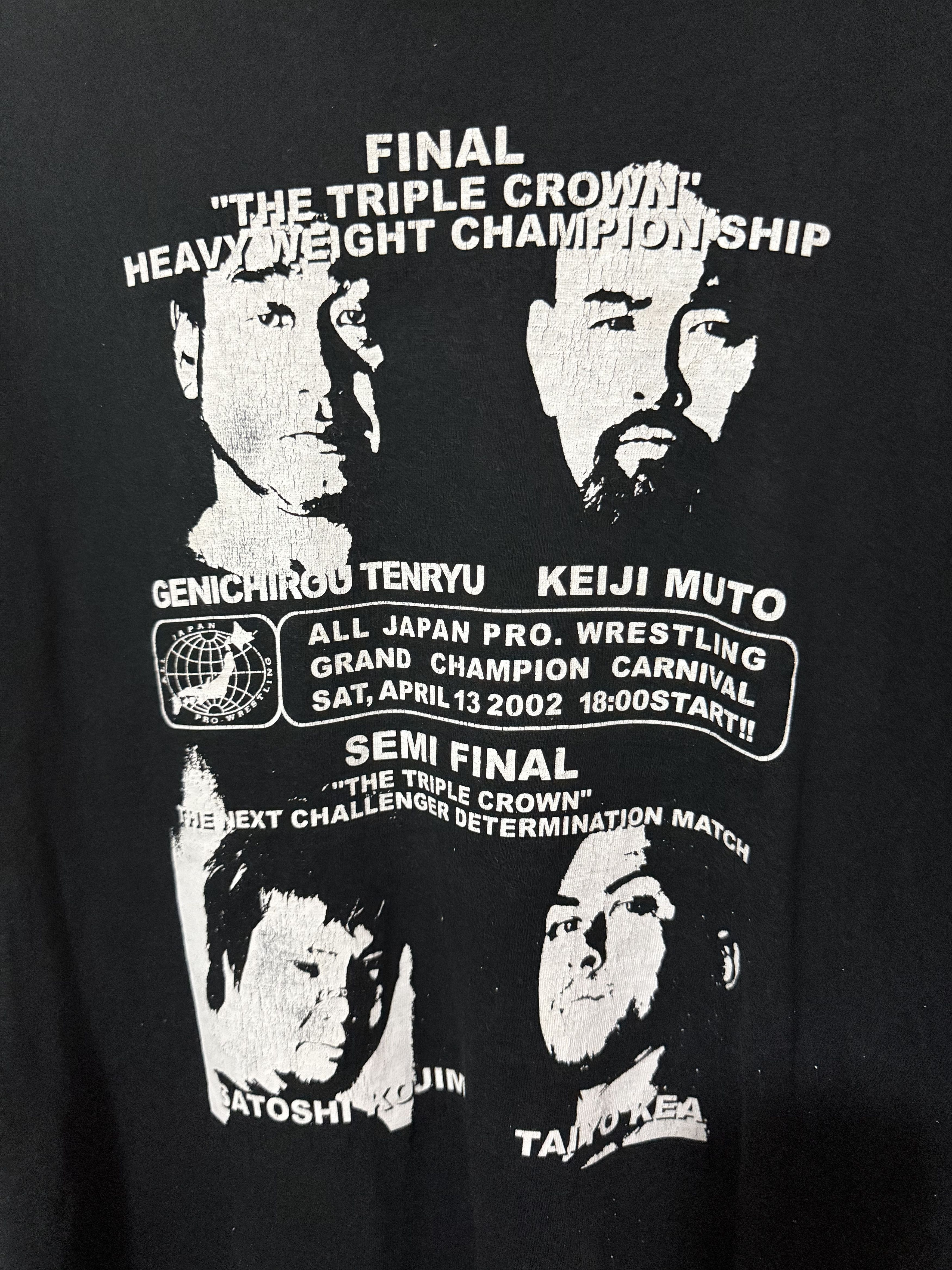 Vintage Vintage 2000s AJPW Triple Crown Tenryu vs Mutoh 2002 T-Shirt Size US L / EU 52-54 / 3 - 2 Thumbnail