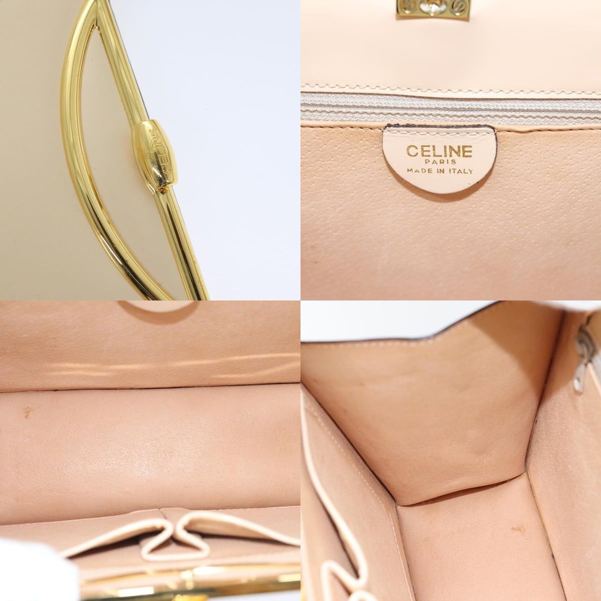 Celine CELINE Hand Bag Leather Cream Gold Size ONE SIZE - 11 Thumbnail