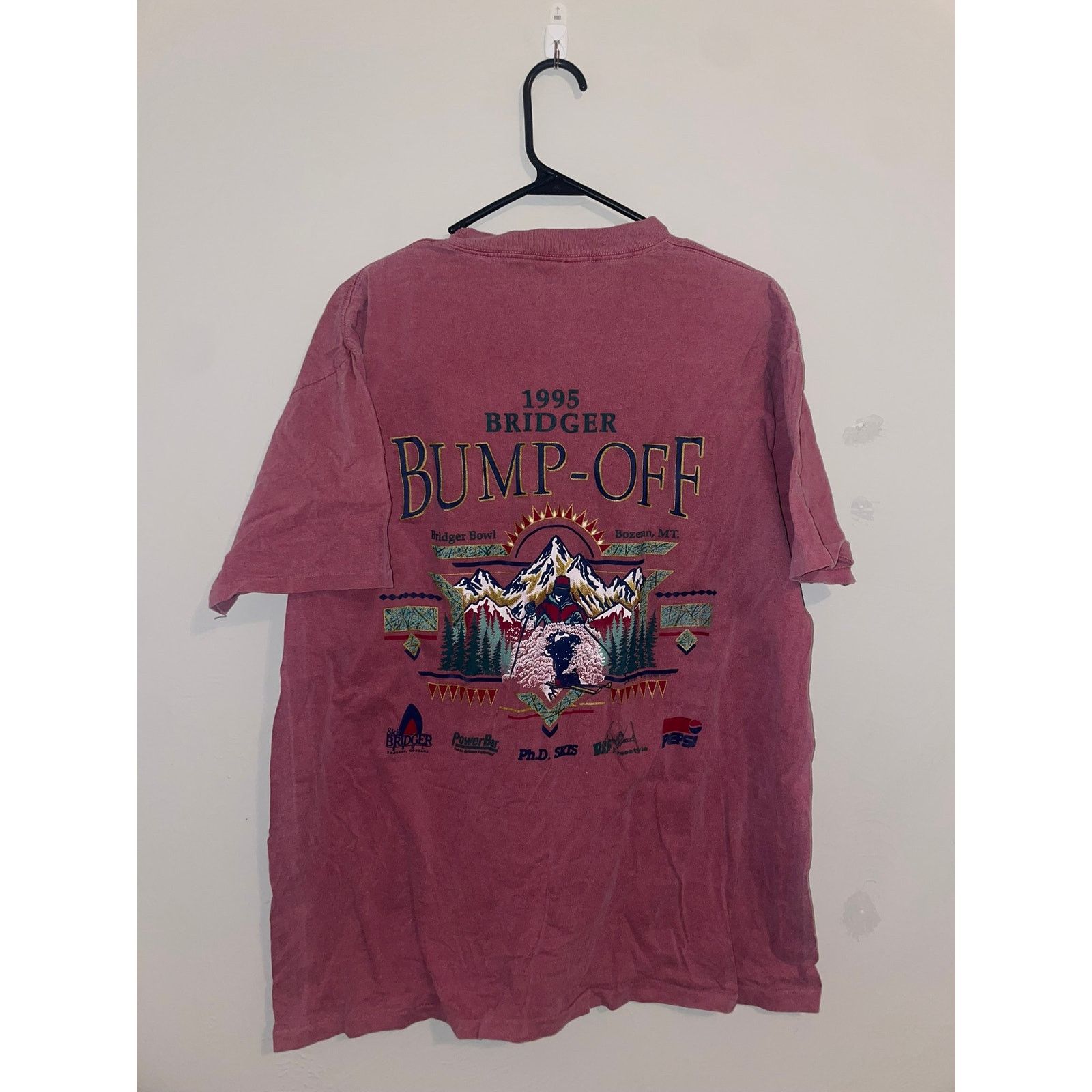 Vintage Vintage Skiing Shirt Bridger Bump Off Pepsi Tee Red Ski 90s Size US L / EU 52-54 / 3 - 1 Thumbnail