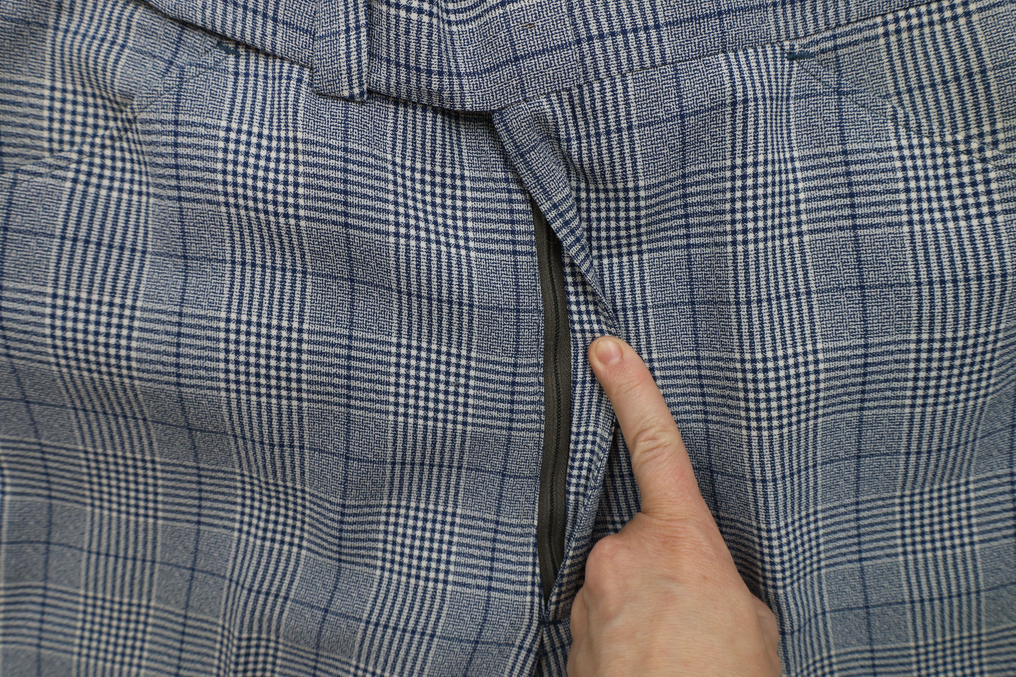 Vintage Vintage 70s Streetwear Wide Leg Chino Pants Blue Plaid USA Size US 32 / EU 48 - 6 Thumbnail