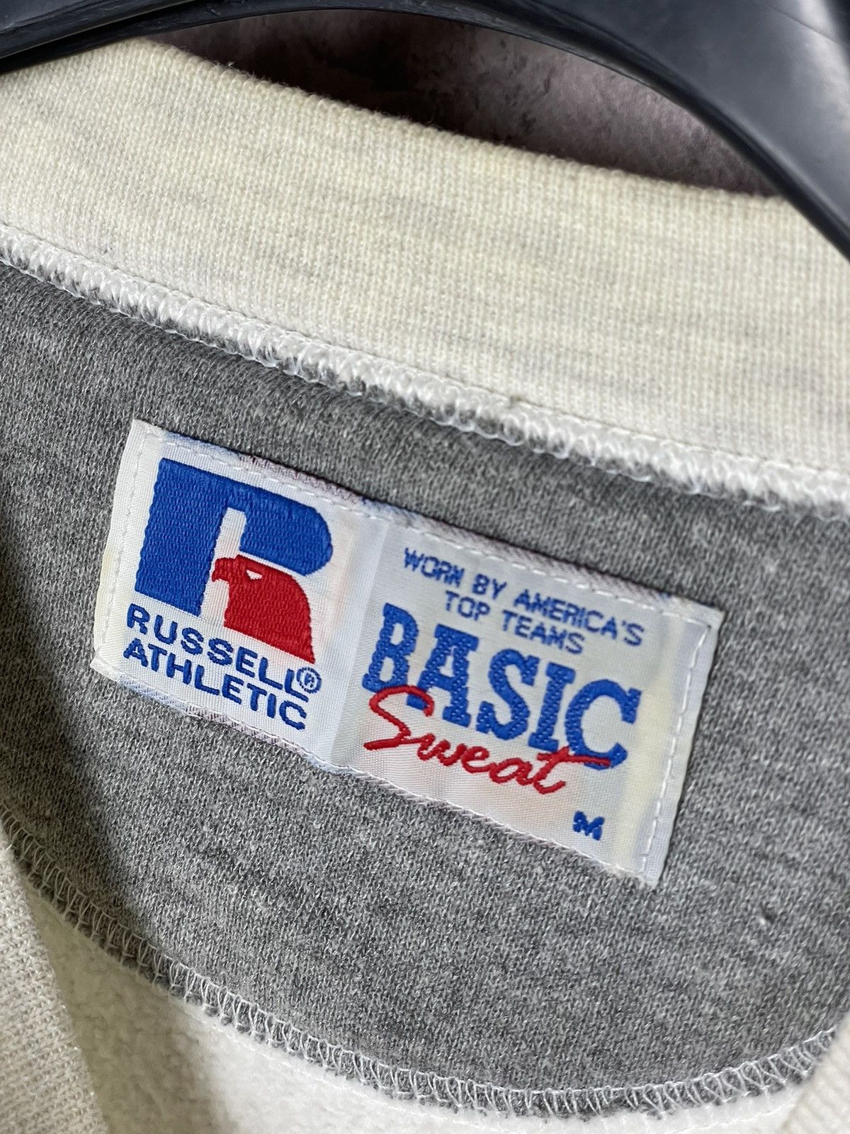 Russell Athletic × Vintage Vintage Russell Athletic Big Logo Light Grey Sweatshirt Size US M / EU 48-50 / 2 - 9 Thumbnail
