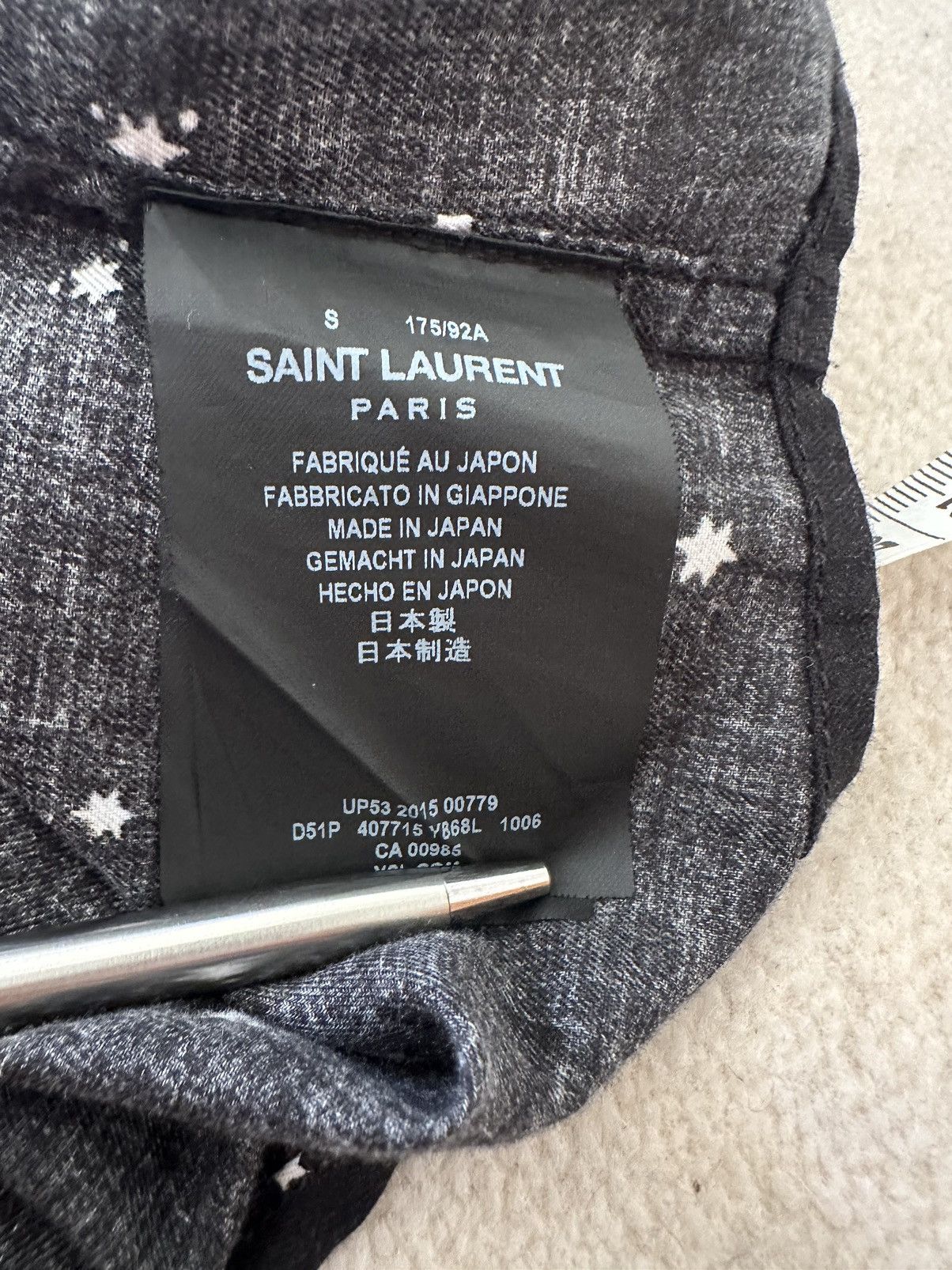 Saint Laurent Paris Grail SS16 Saint Laurent black shirt white star polka dot S Size US S / EU 44-46 / 1 - 22 Thumbnail