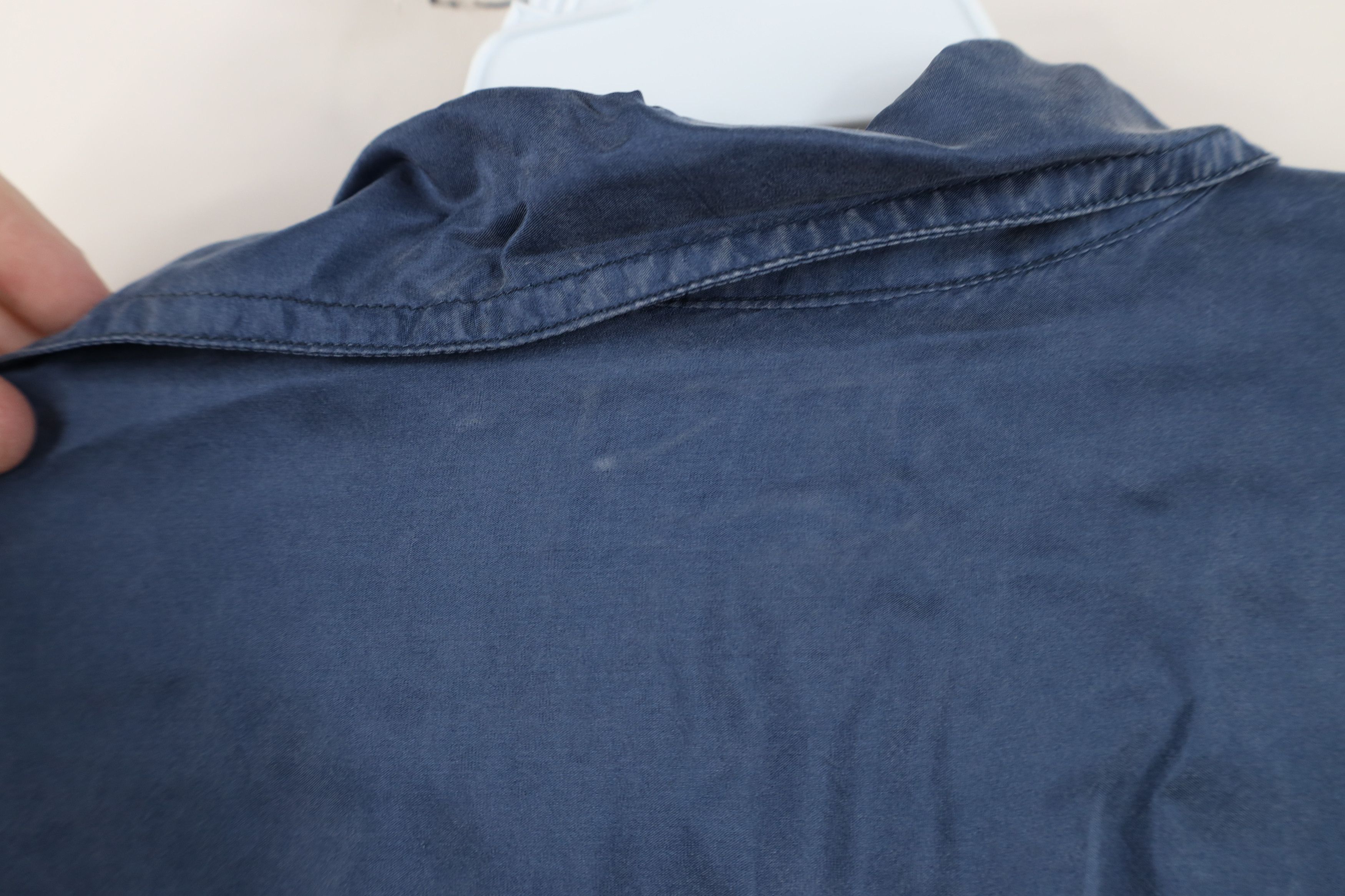 Vintage Vintage 90s Streetwear Baggy Silk Collared Button Shirt Blue Size US XL / EU 56 / 4 - 10 Thumbnail