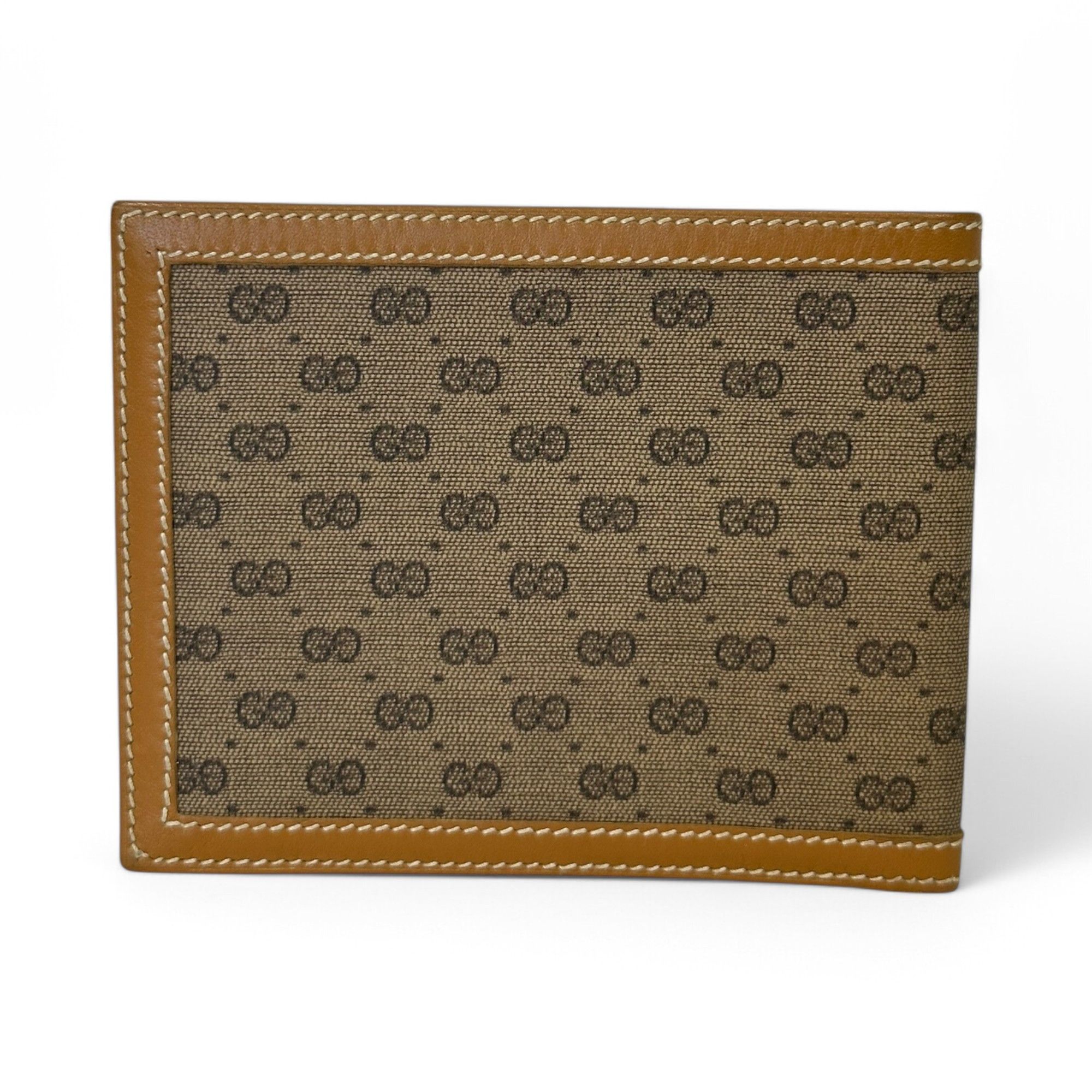 Gucci Gucci Wallet Vintage GG Monogram Canvas Leather Beige Size ONE SIZE - 2 Thumbnail