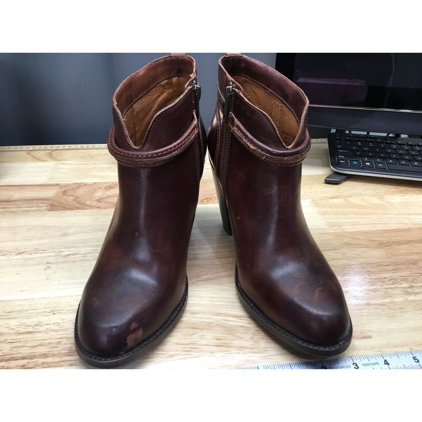 Frye Frye Jenny Seam Bootie Boots Women's Brown Leather Buckle 9 Size US 9 / IT 39 - 1 Thumbnail