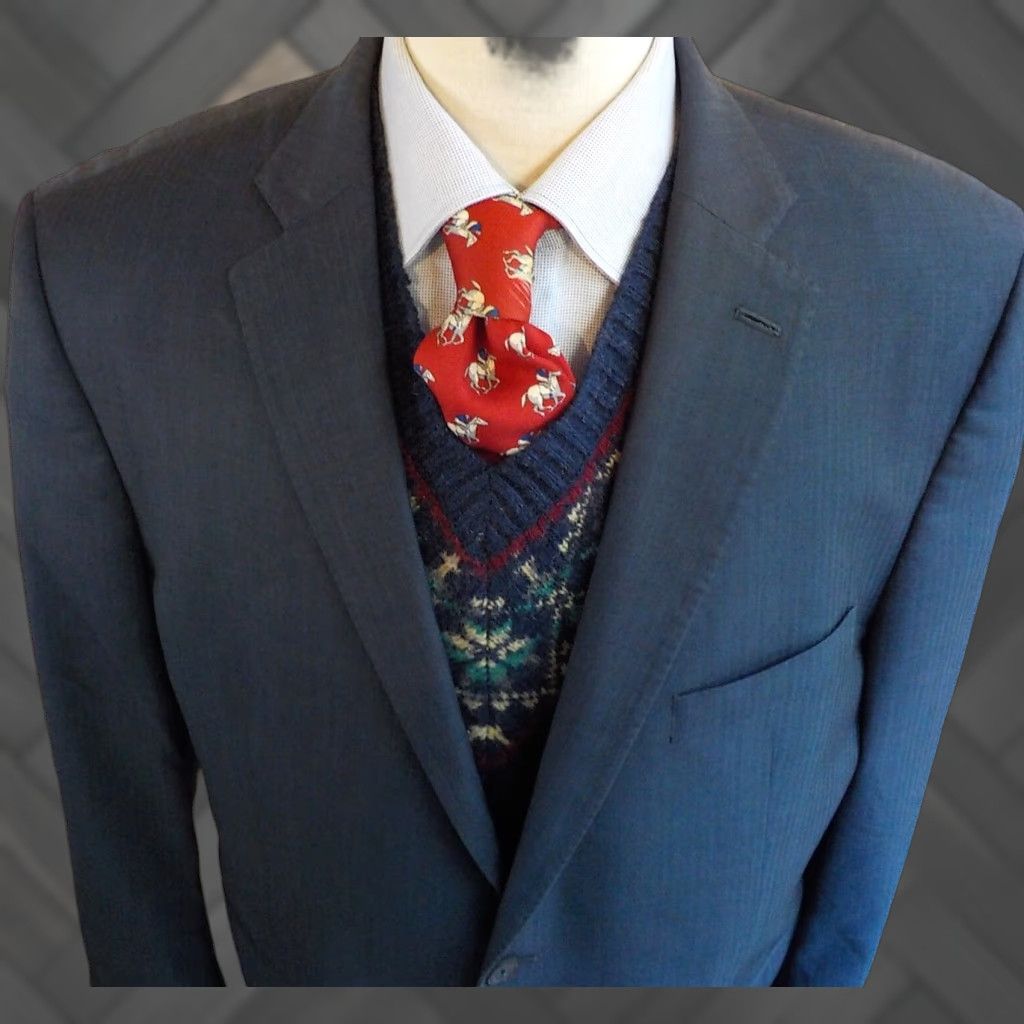 Peter Millar VINTAGE Peter Millar Blazer 2 Button Blue Tonal Stripe SZ 44R Regular Mens Jacket Size 44R - 1 Thumbnail