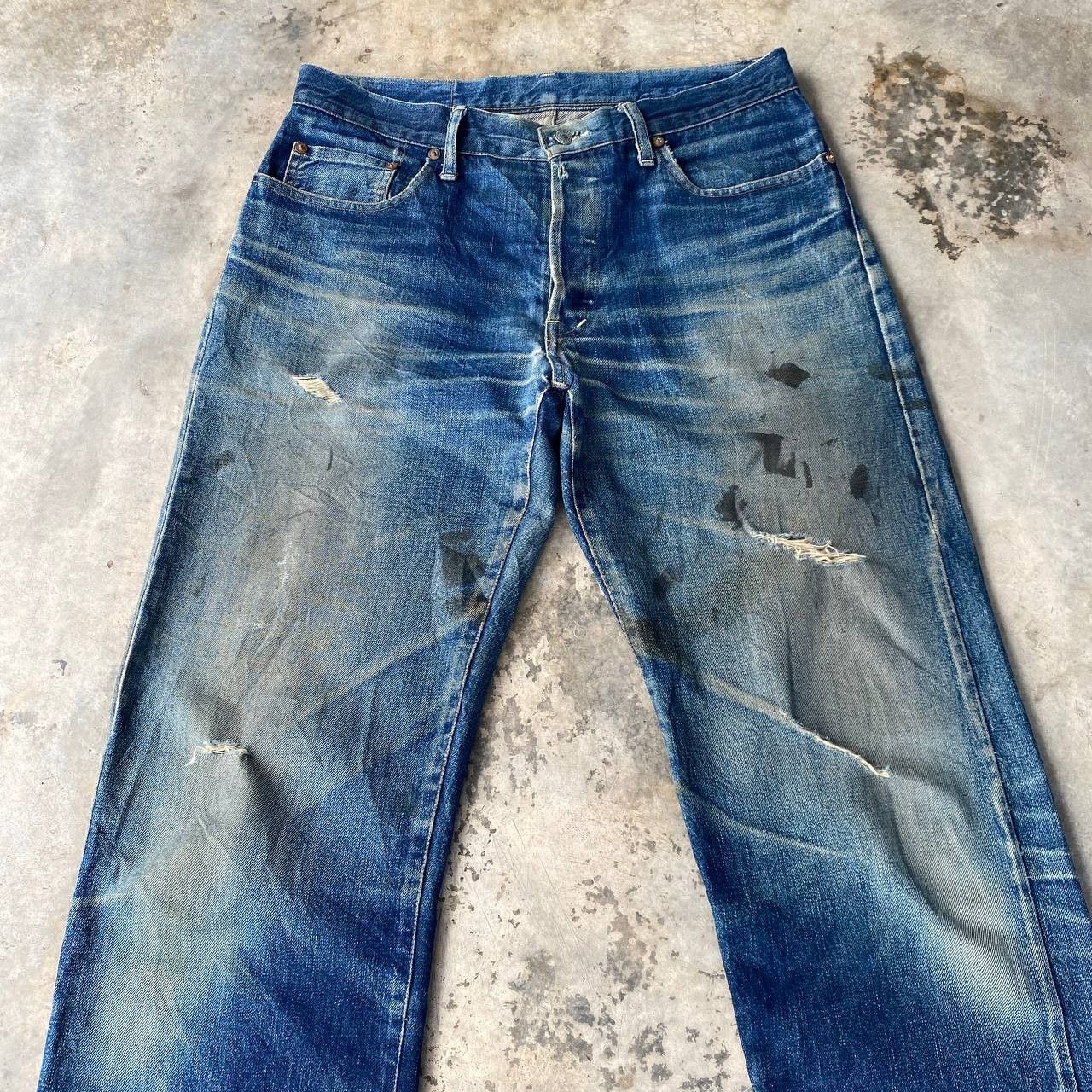 Okura VINTAGE OSAKA OKURA IRON HR MARKETT SELVEDGED DISTRESSED Size US 30 / EU 46 - 4 Thumbnail