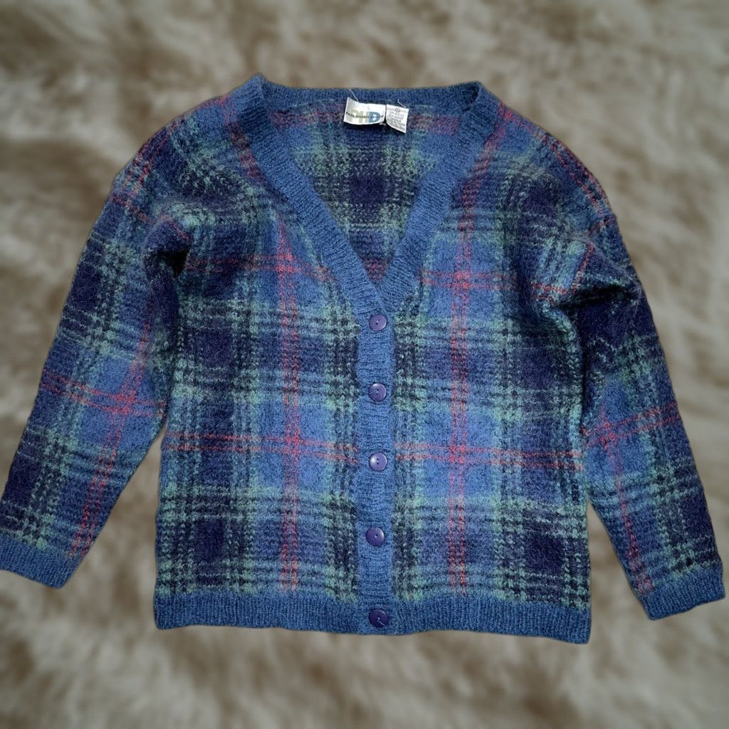 Vintage Paul Harris Design Sweater Cardigan Womens L Long Sleeve Button Mohair Knit Blue Green Vintage Winter Slim Size L / US 10 / IT 46 - 1 Thumbnail