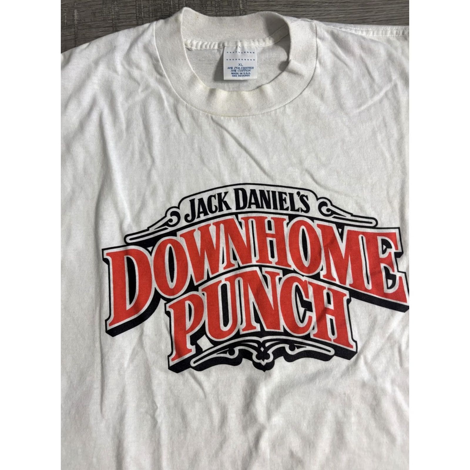Vintage VINTAGE Jack Daniel's Shirt Mens XL White Downhome Punch Graphic Tee T-Shirt 90s Size US XL / EU 56 / 4 - 2 Thumbnail