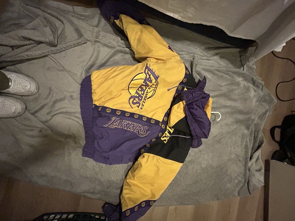 image of Nba Vintage 90's Puffer Jacket Lakers Pro Player By Daniel Young in Purple, Men's (Size Large)