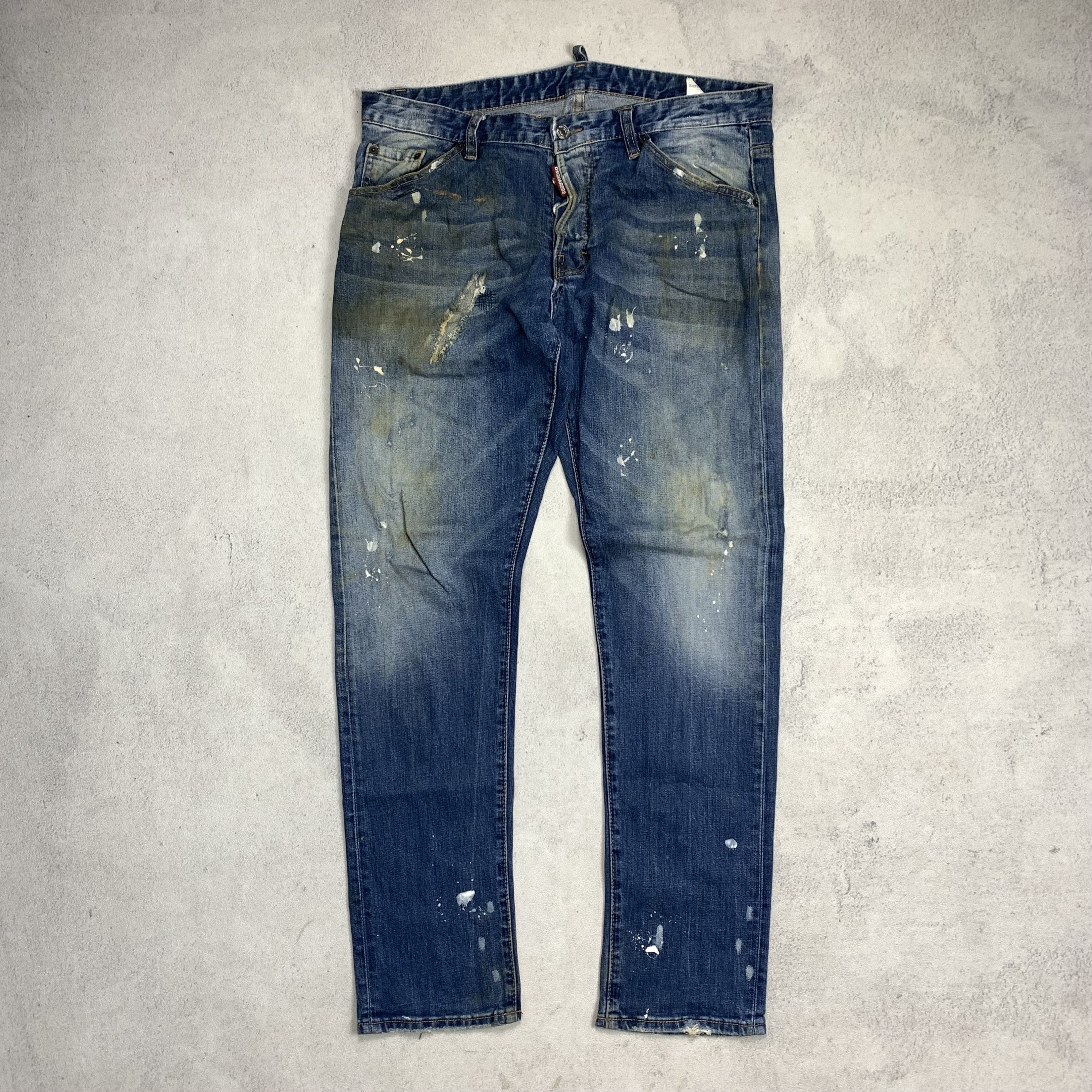 Dsquared2 Dsquared2 Distressed Mud Wash Denim Paint Splatter Jeans Size US 36 / EU 52 - 1 Thumbnail