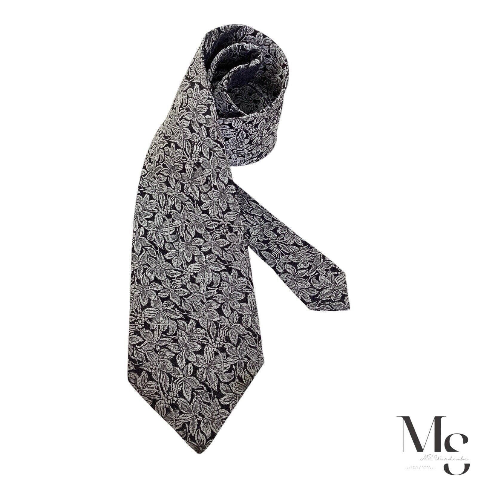 Other ANDREW'S TIES XL Silver Floral Silk Tie Made In Italy W: 3.7 Size ONE SIZE - 1 Thumbnail
