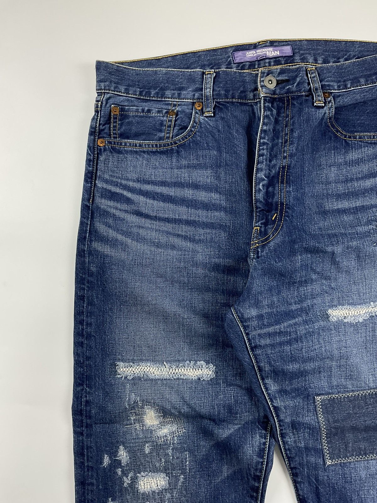 Junya Watanabe Junya Watanabe Distressed Patchwork Denim Size US 34 / EU 50 - 3 Thumbnail