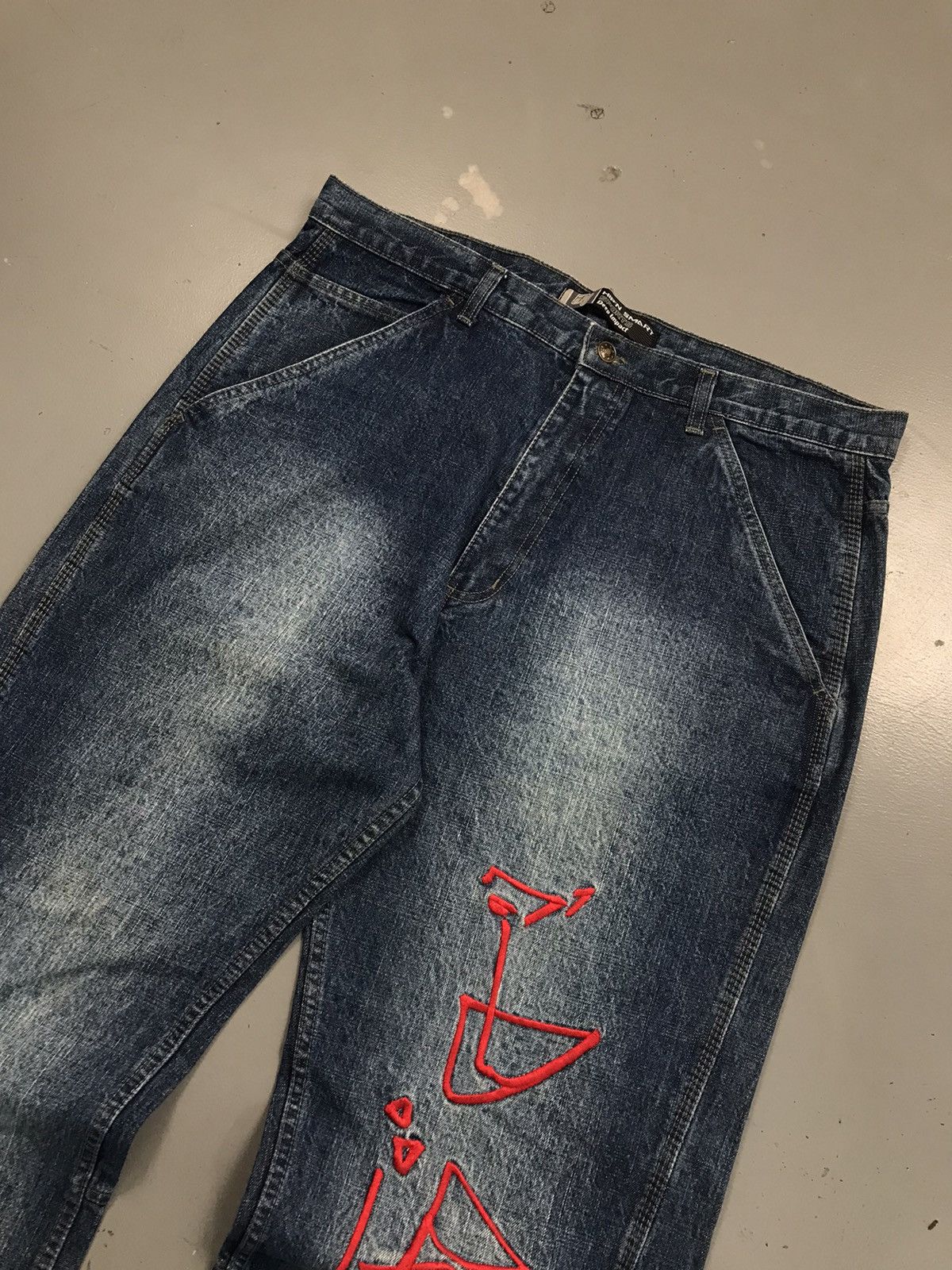 JNCO × Southpole × Vintage Vintage Deep impact SpellOut embroidered baggy fit denim Size US 39 - 5 Thumbnail