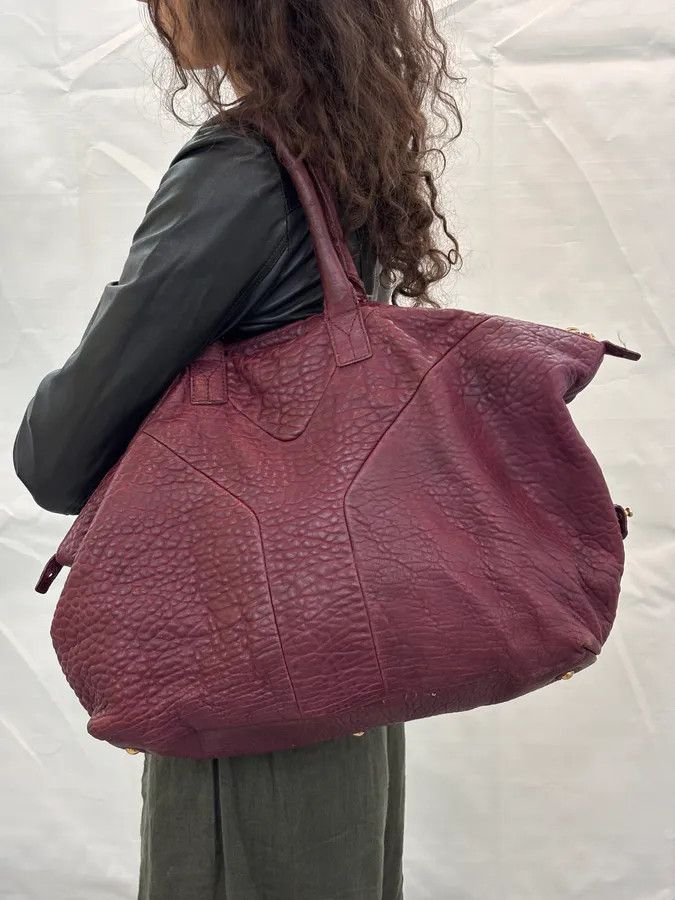 Yves Saint Laurent Yves Saint Laurent Bordeaux Leather Quilted Handle Bag Size ONE SIZE - 4 Thumbnail