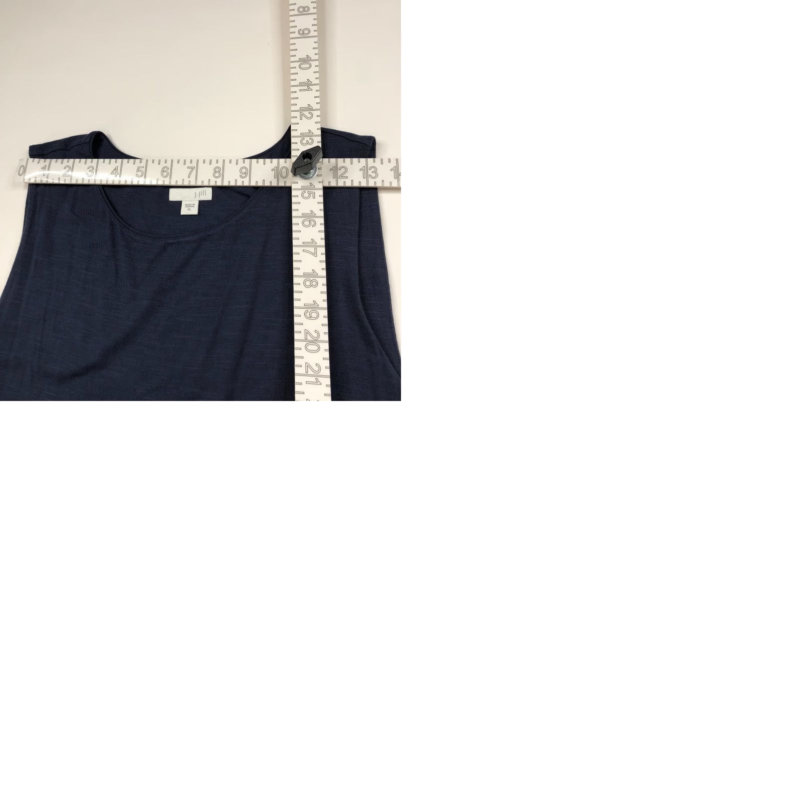 J. Jill J. Jill XL Rayon Midi Calf Length Sleeveless Tank Dress Blue Size XL / US 12-14 / IT 48-50 - 9 Thumbnail