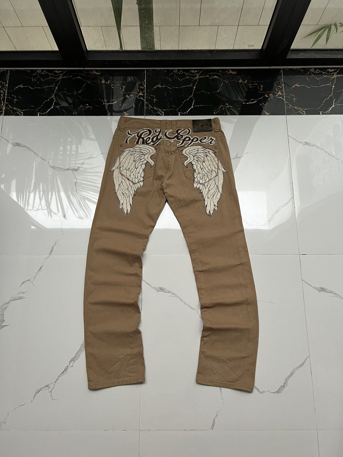 90’s RARE RED PEPPER WINGS JAPAN PANTS Y2K AVANT-GARDE